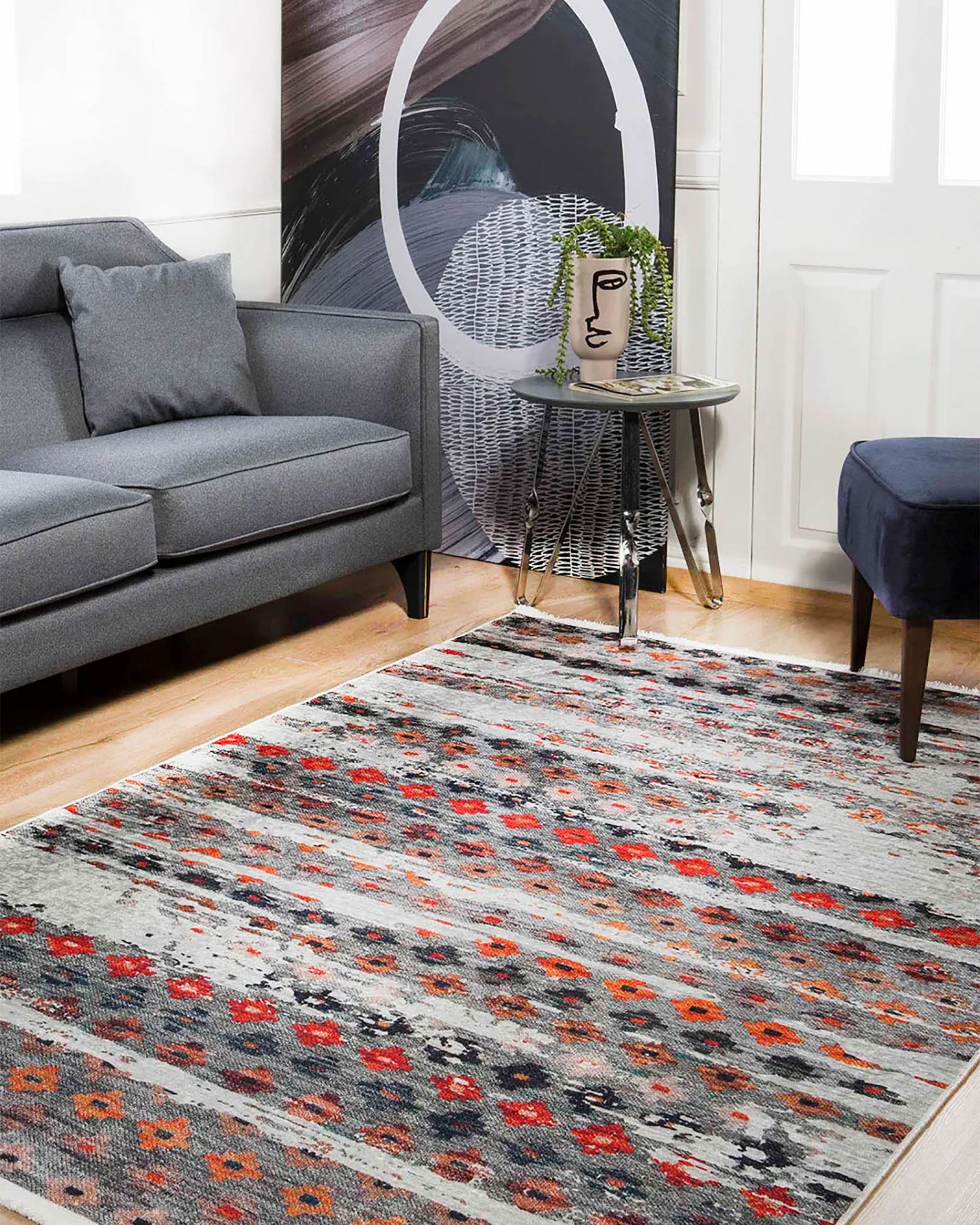 Lakelyn Turkish Kilim Multi Color Flower Rug