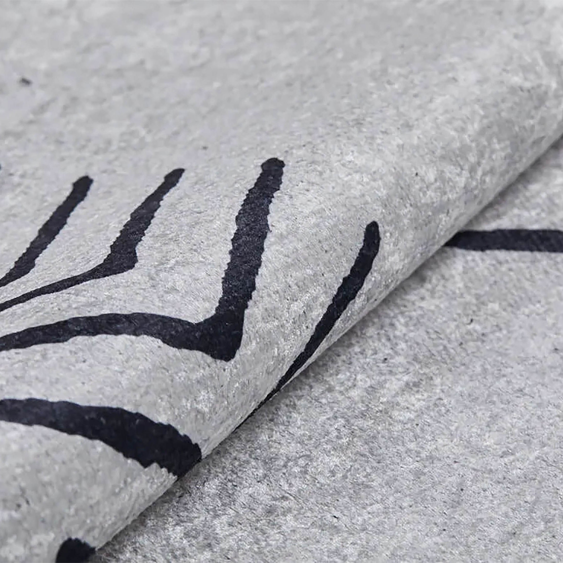 Zagra Moroccan White Black Rug