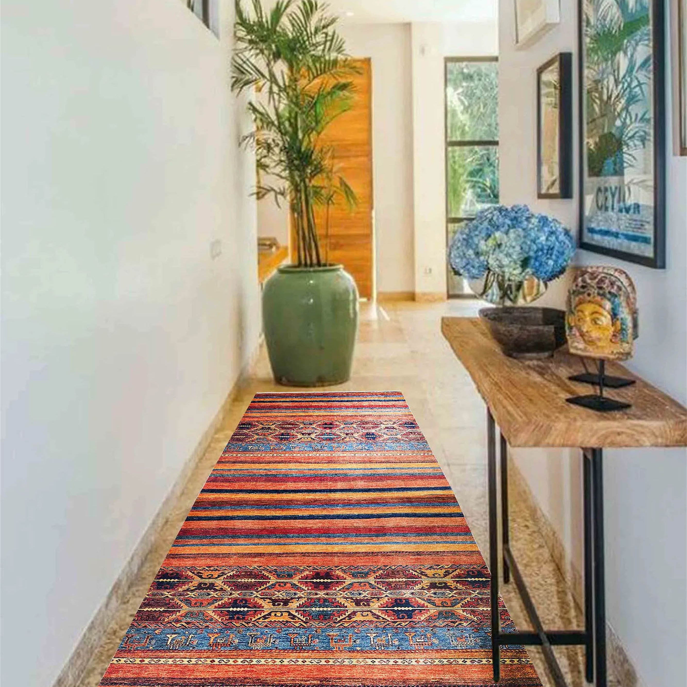 Sawa Turkish Orange Kilim Rug