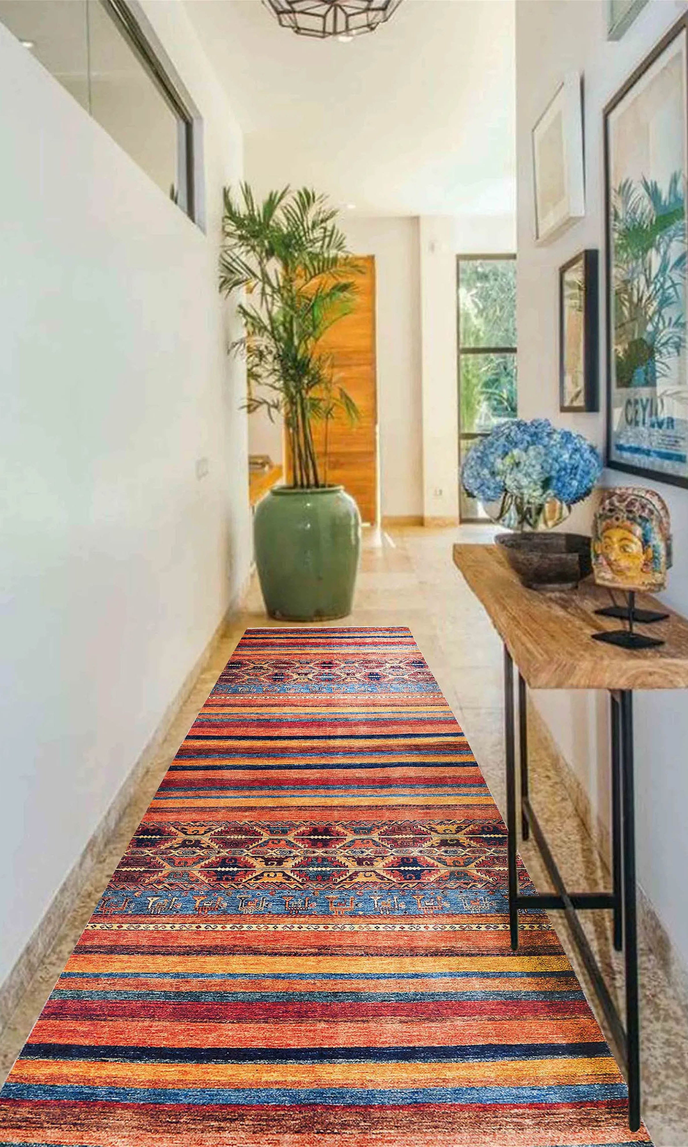 Sawa Turkish Orange Kilim Rug