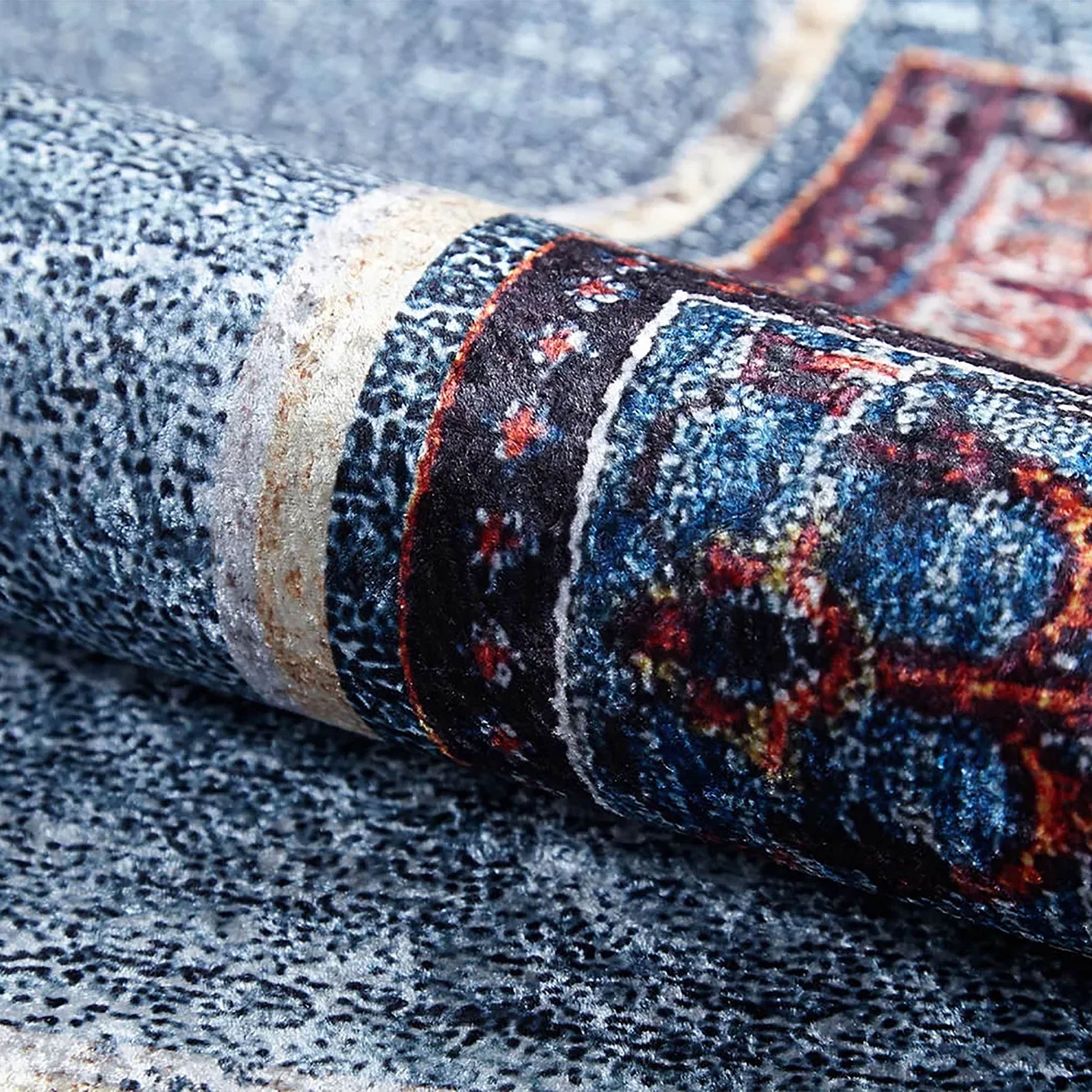 Nataly Antique Turkish Oriental Geometric Blue Rug