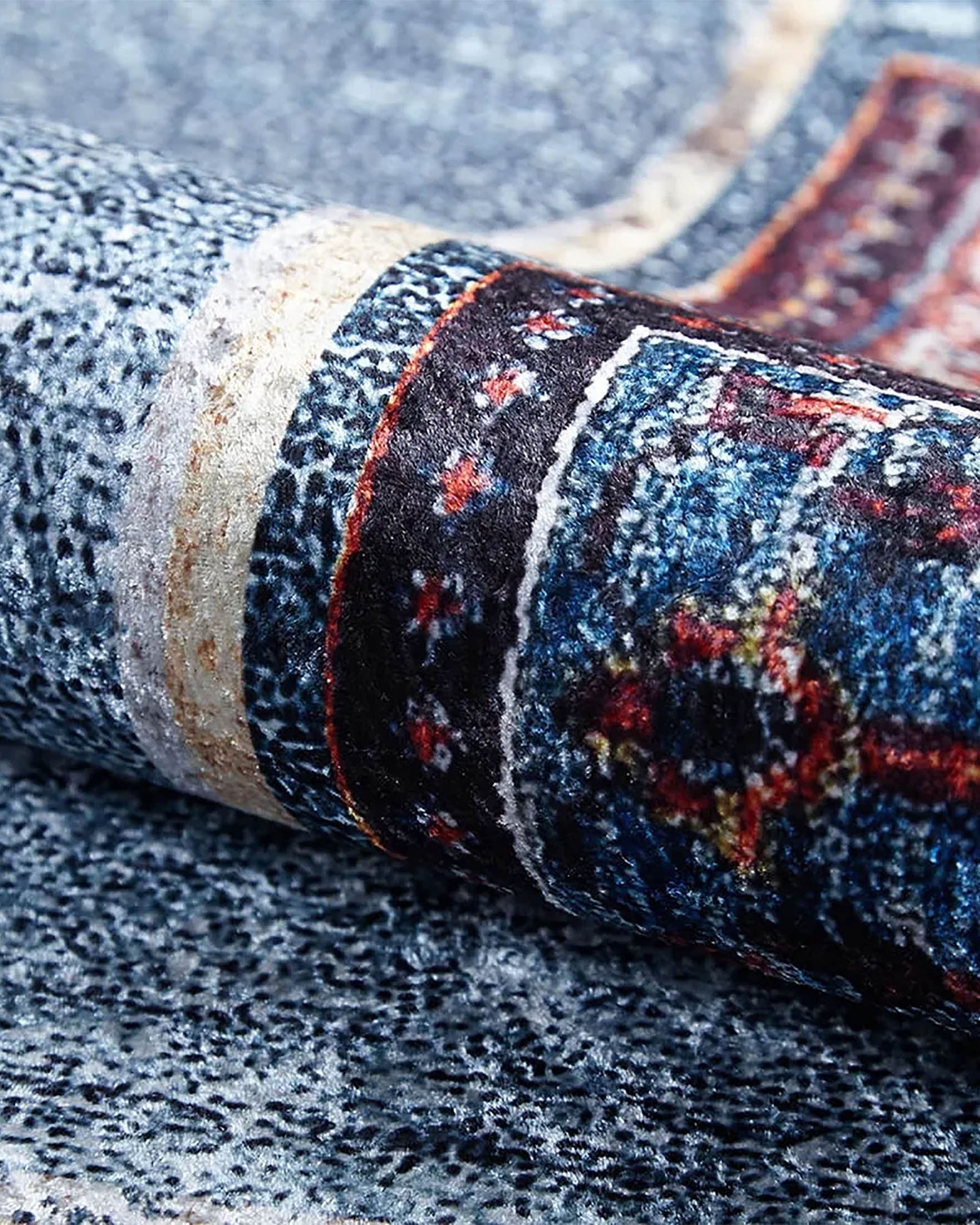 Nataly Antique Turkish Oriental Geometric Blue Rug