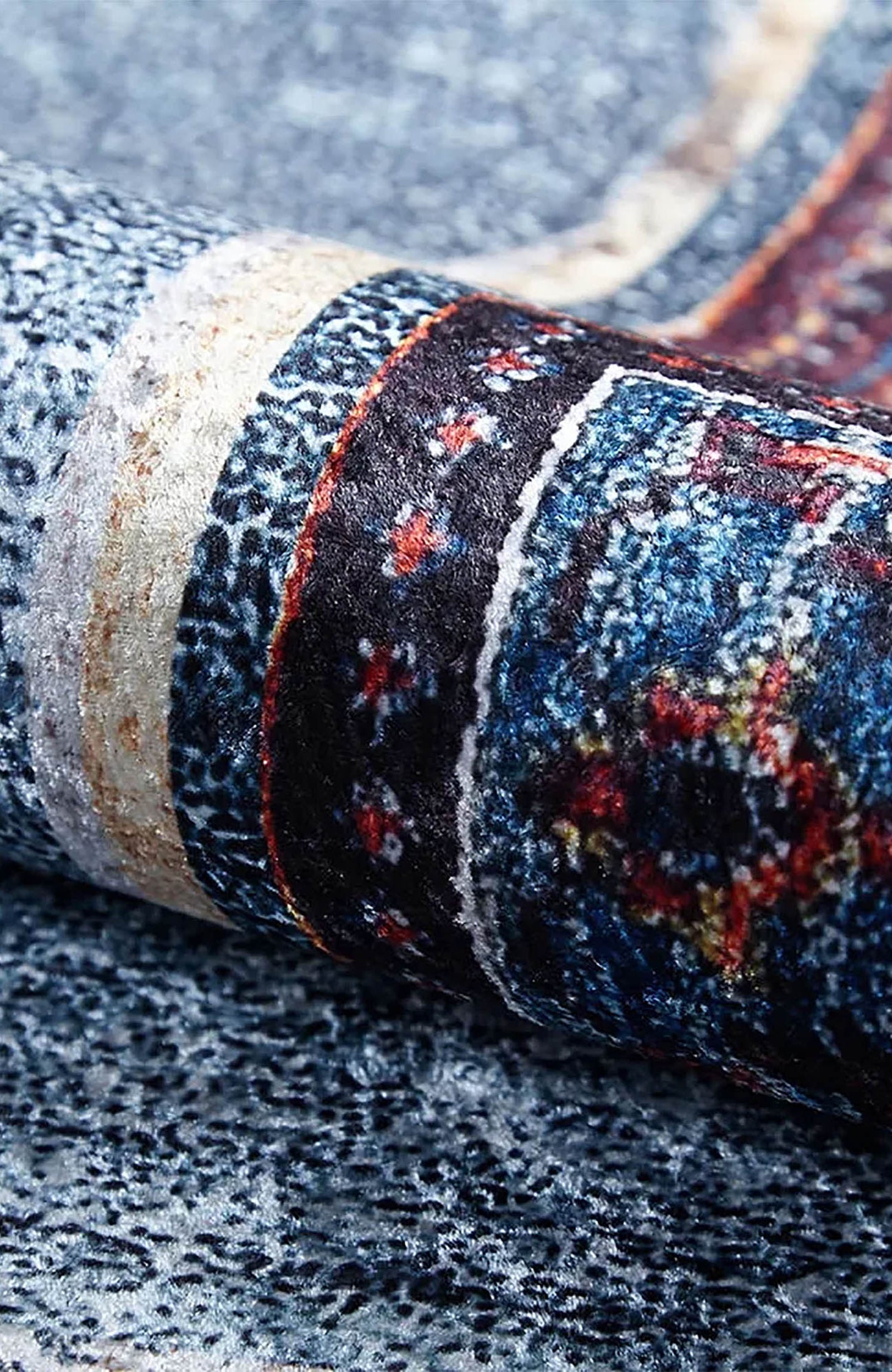 Nataly Antique Turkish Oriental Geometric Blue Rug