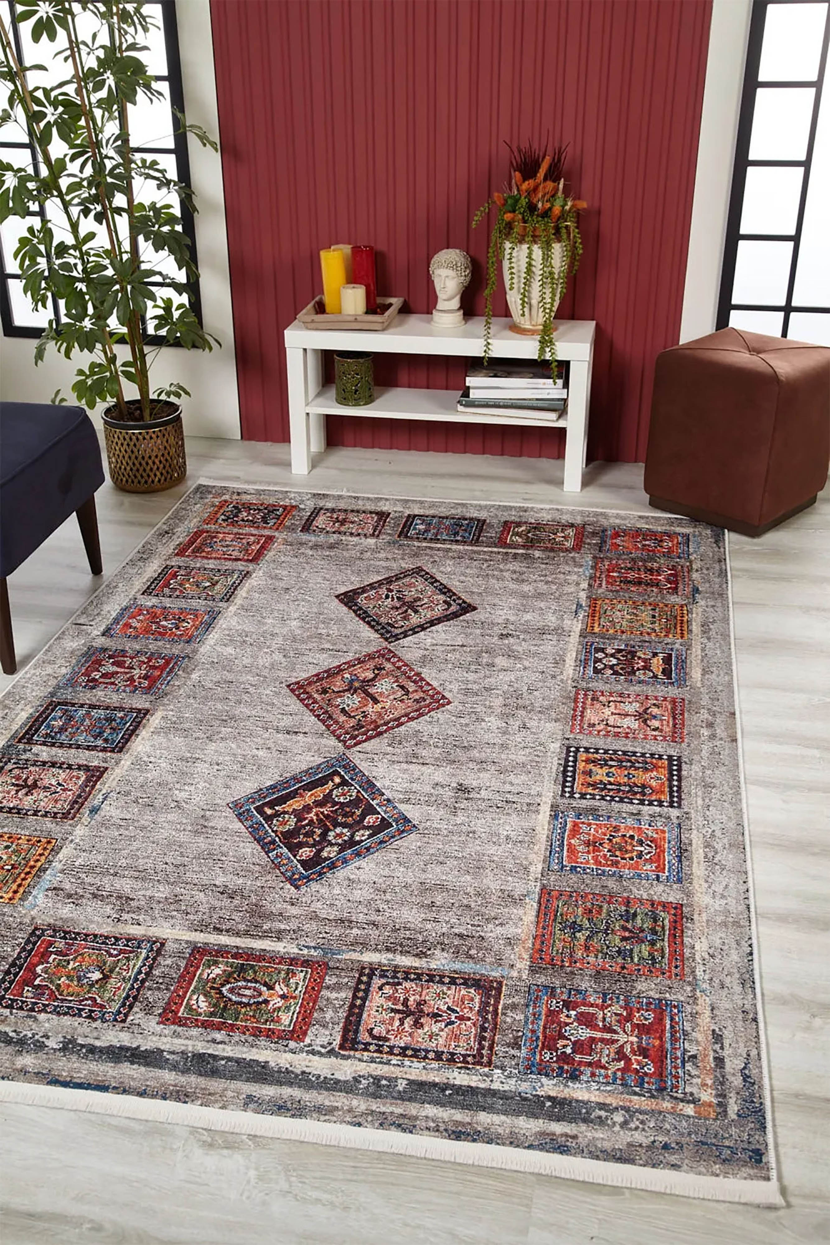 Bailee Antique Turkish Bohemian Geometric Rug