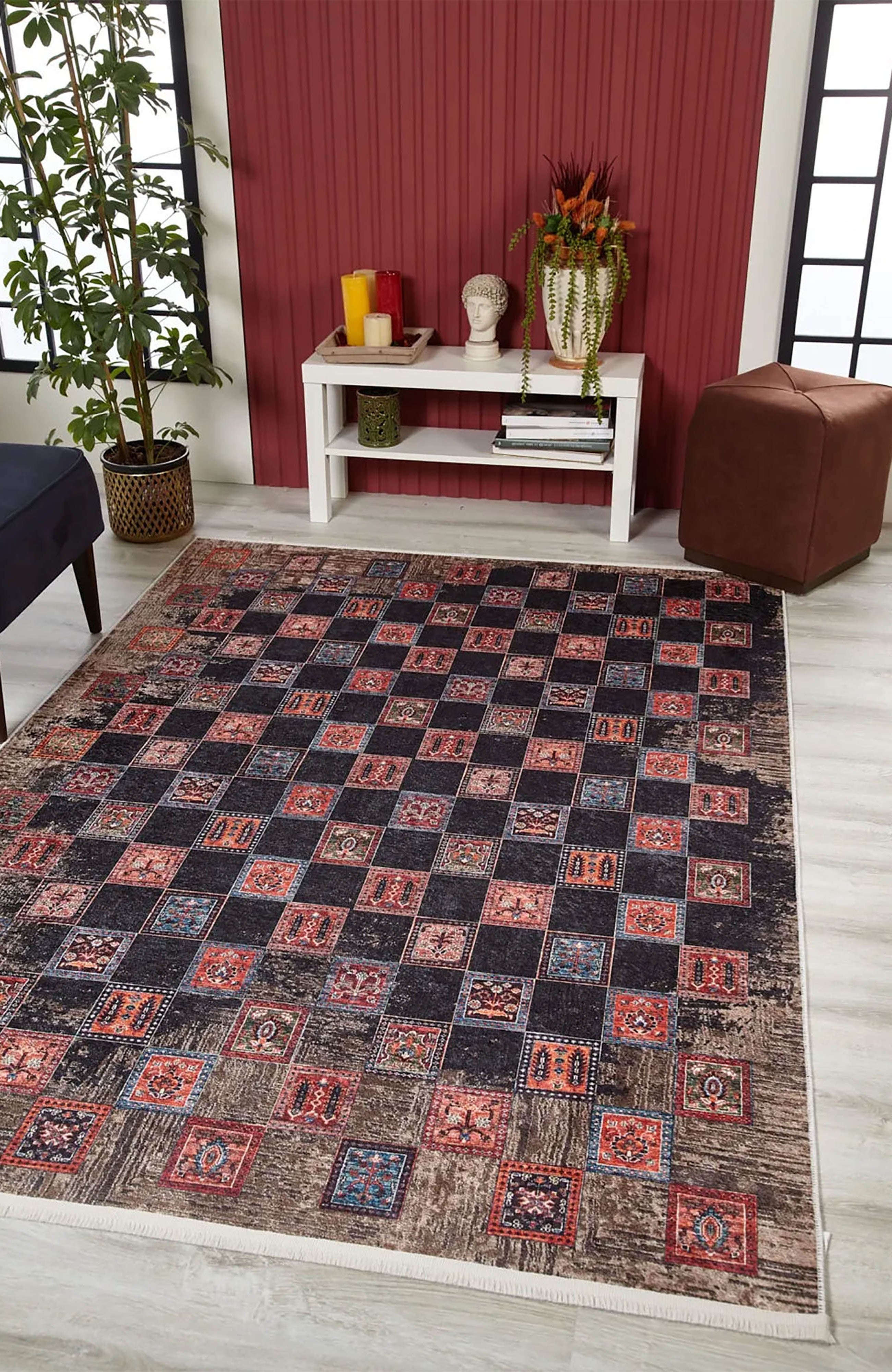 Violet Turkish Distressed Antique Style Luxury Rug