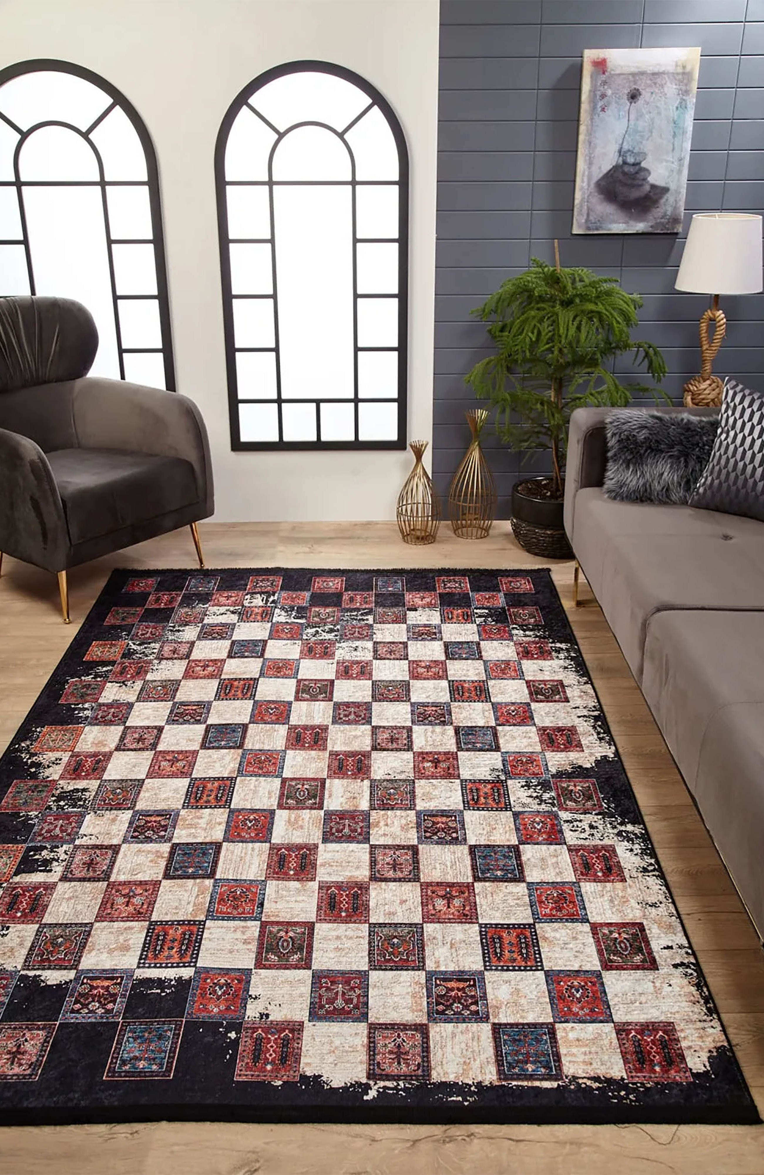 Gianna Turkish Distressed Ethnic Vintage Luxury Rug