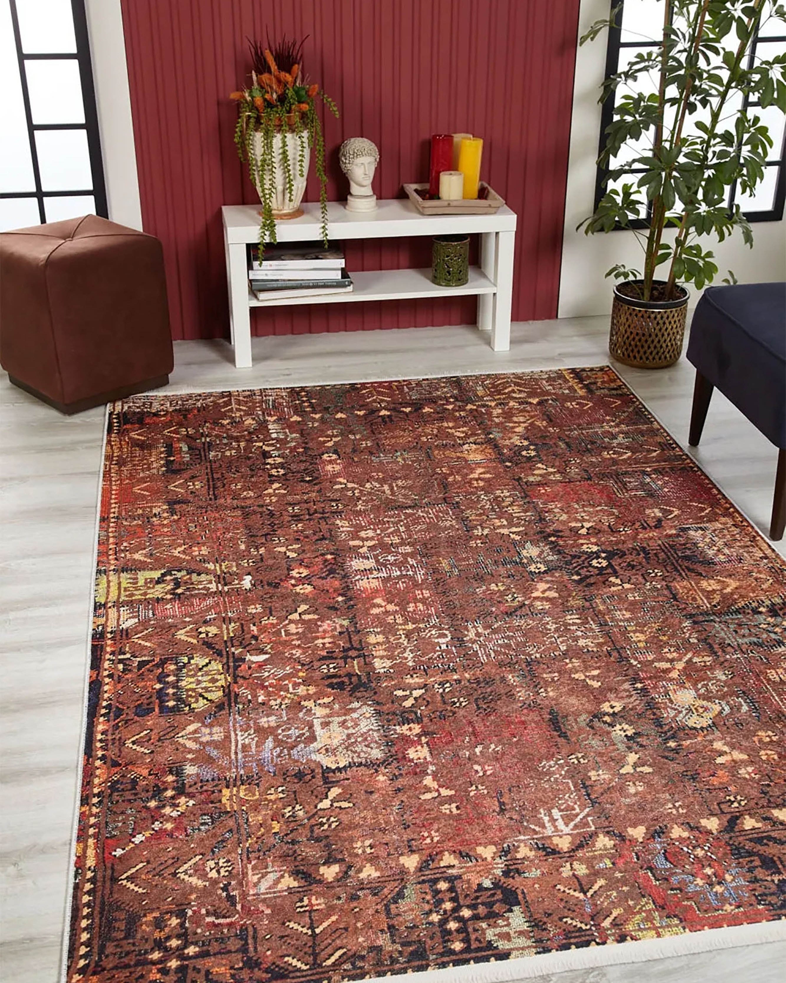 Ayra Turkish Brick Color Oushak Rug