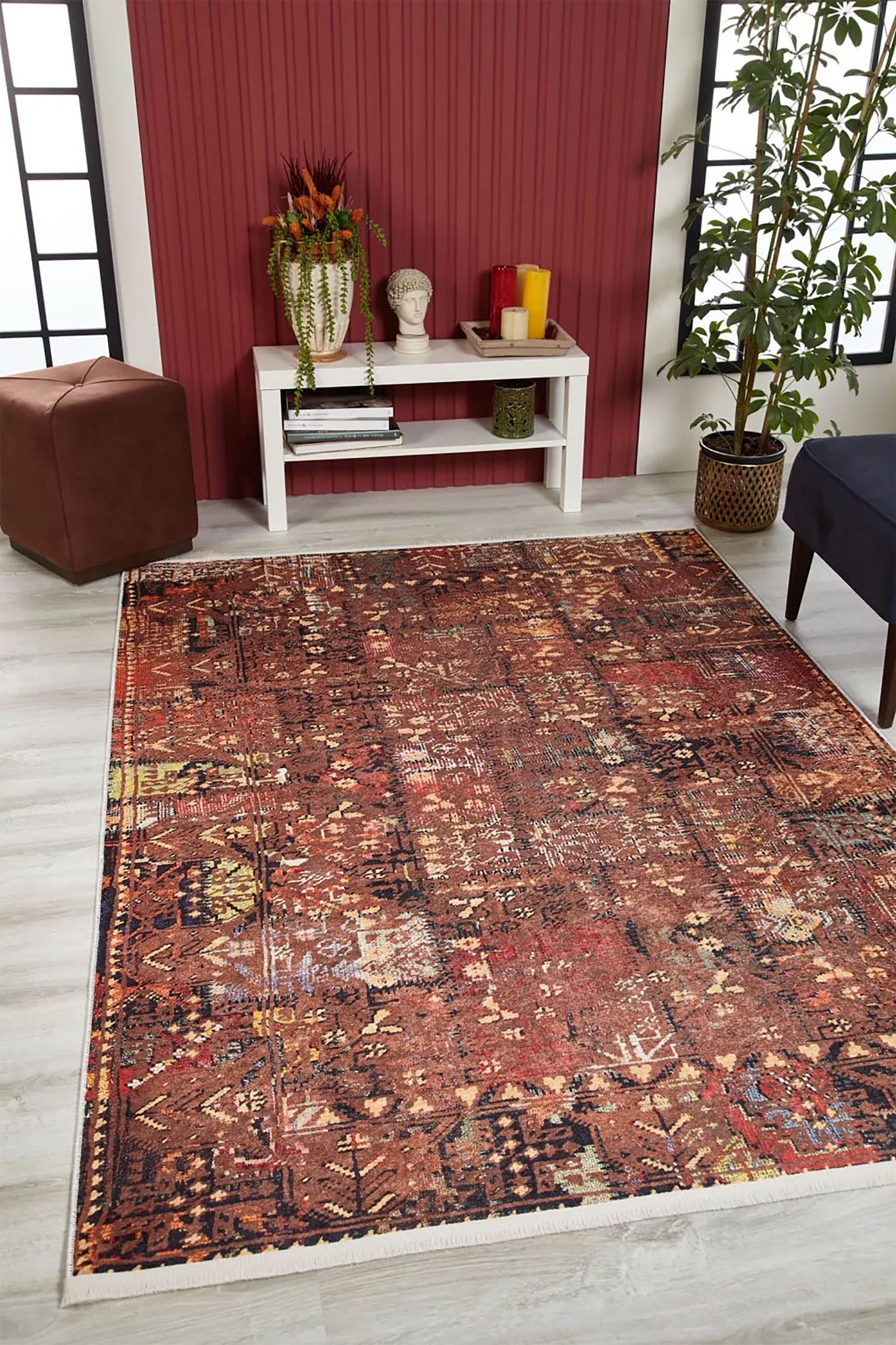 Ayra Turkish Brick Color Oushak Rug