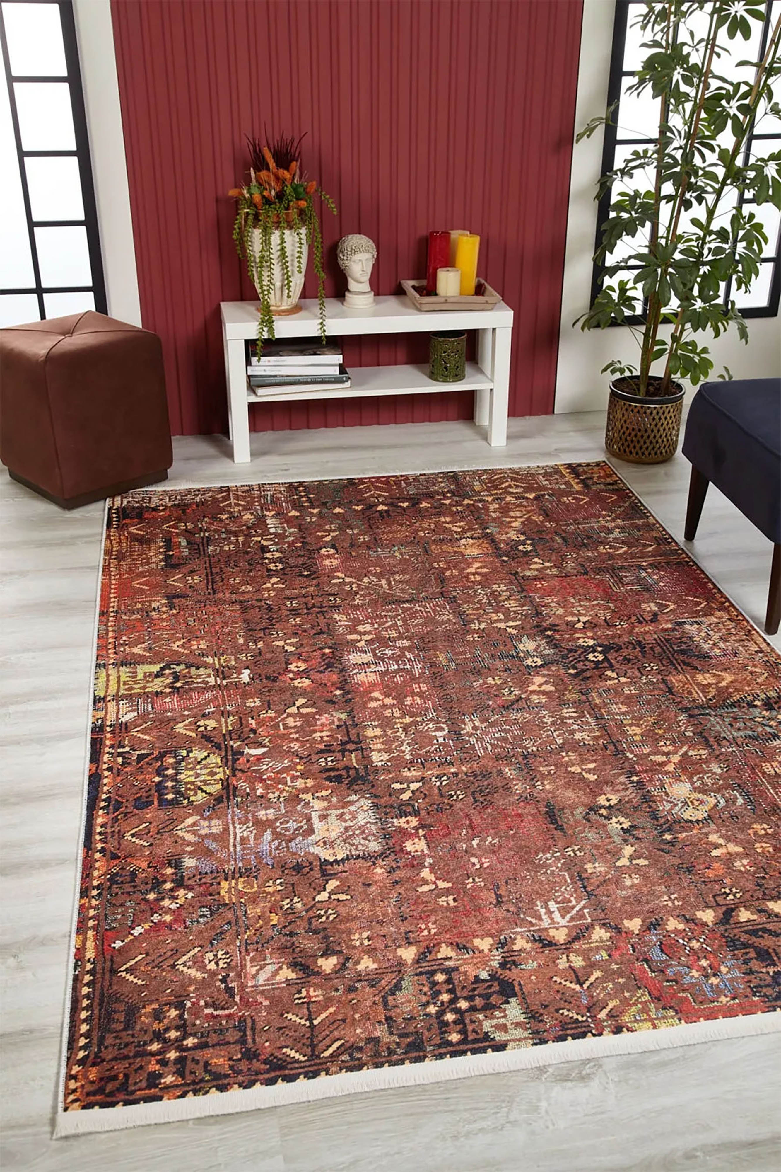 Ayra Turkish Brick Color Oushak Rug