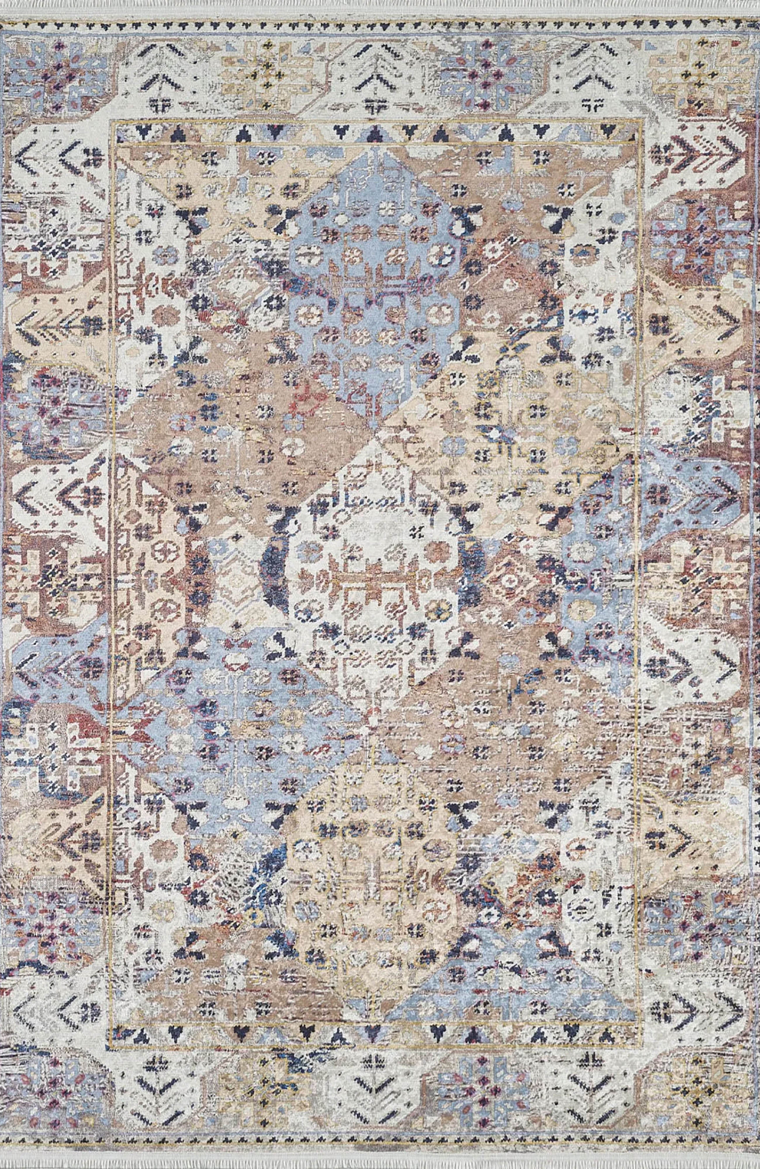Kenia Turkish Bohemian Modern Beige Rug