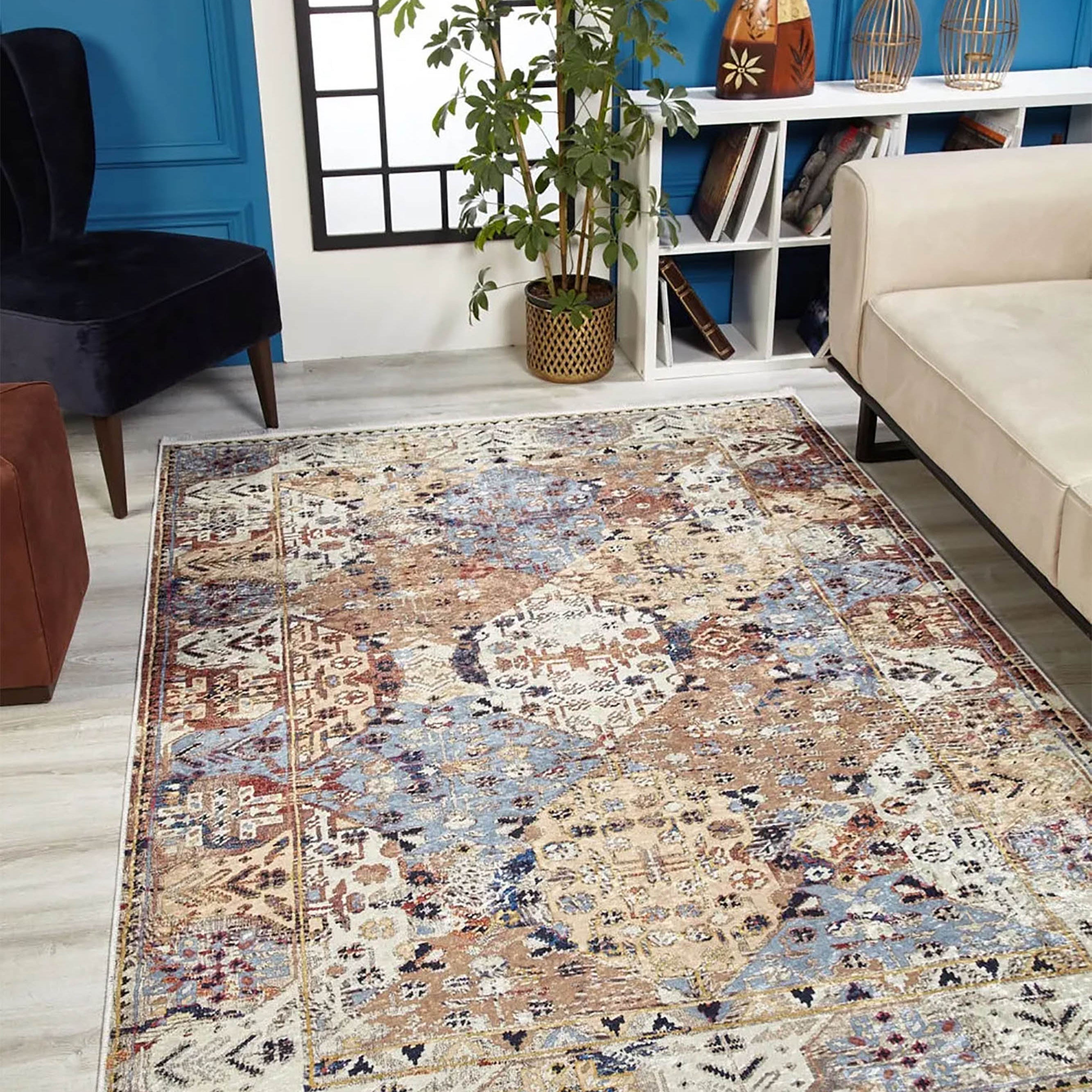 Kenia Turkish Bohemian Modern Beige Rug