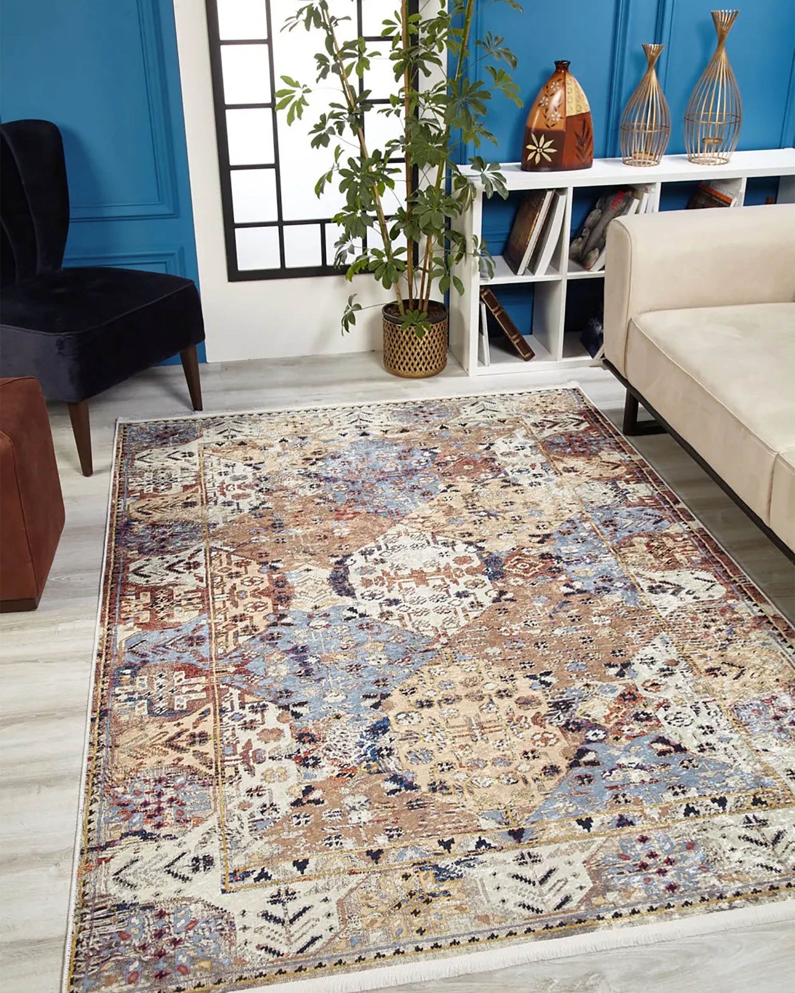 Kenia Turkish Bohemian Modern Beige Rug