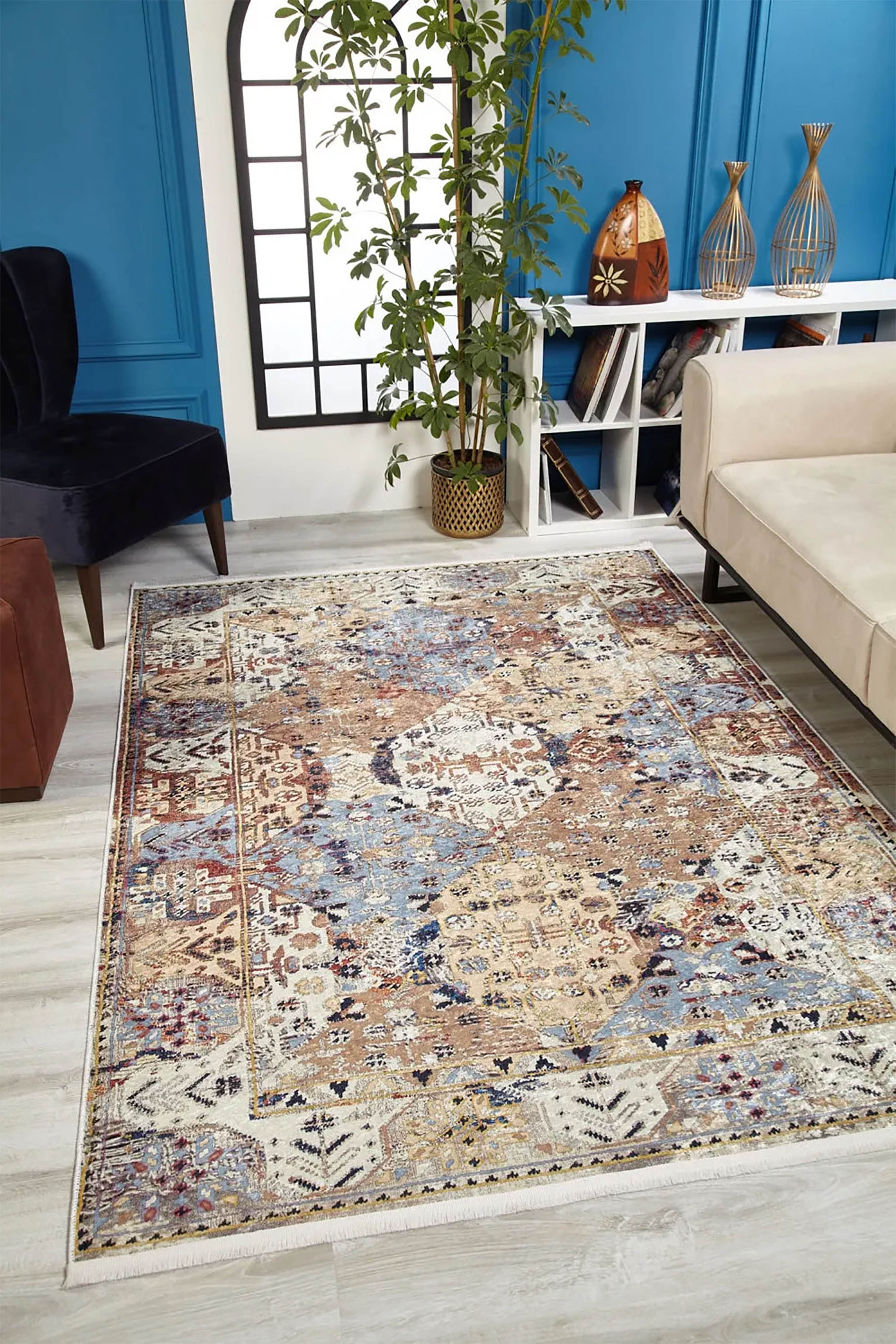 Kenia Turkish Bohemian Modern Beige Rug