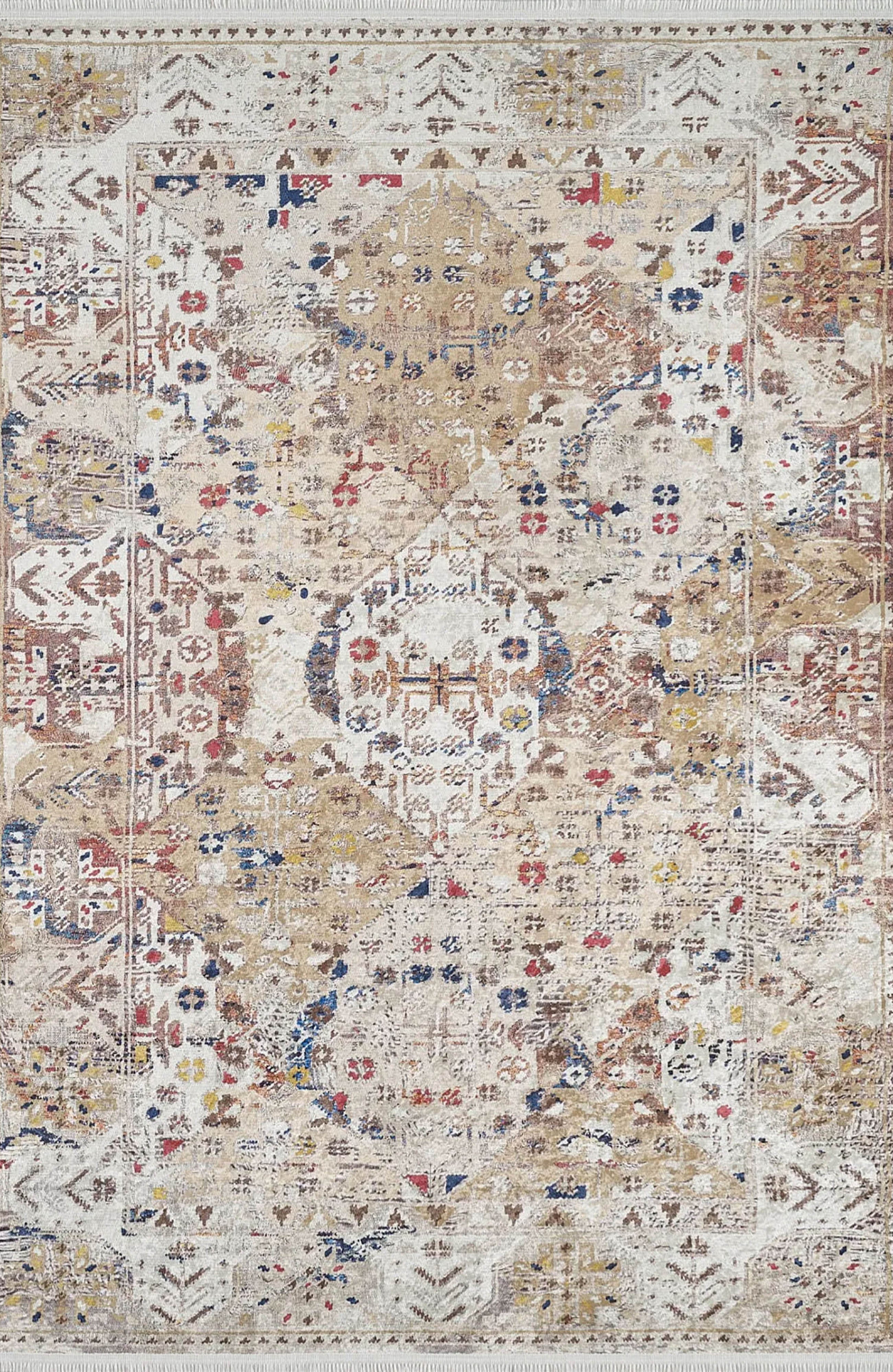 Luisa Turkish Bohemian Modern Beige Rug