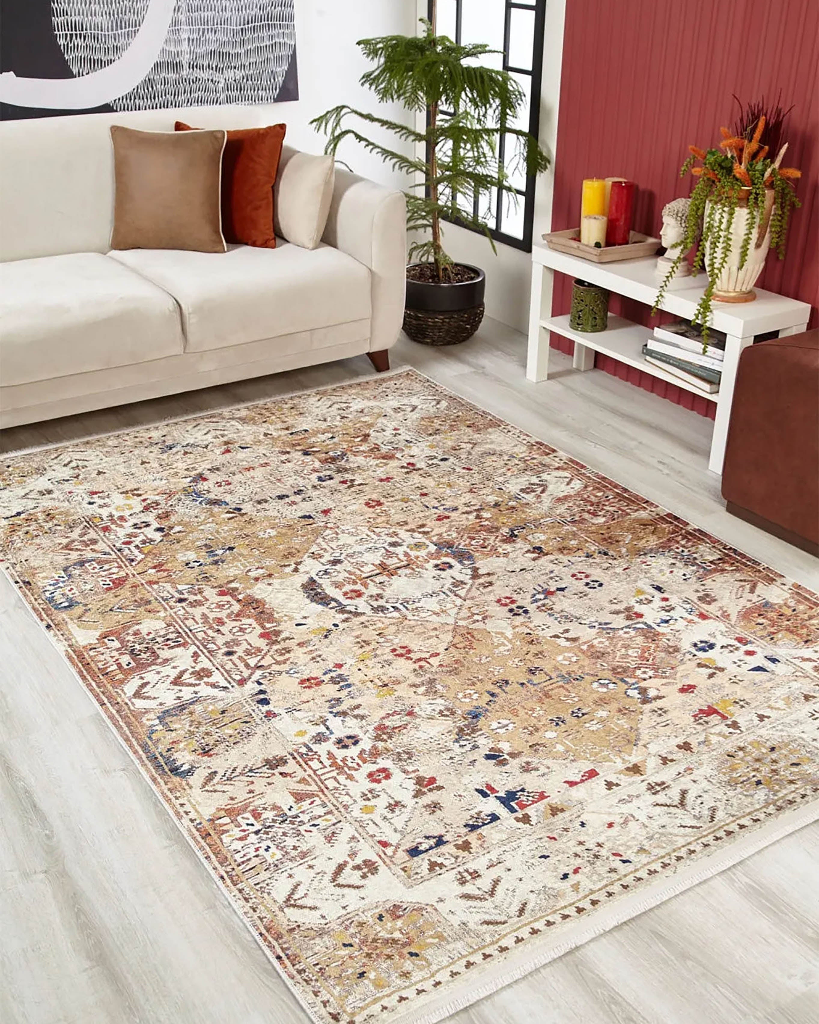 Luisa Turkish Bohemian Modern Beige Rug