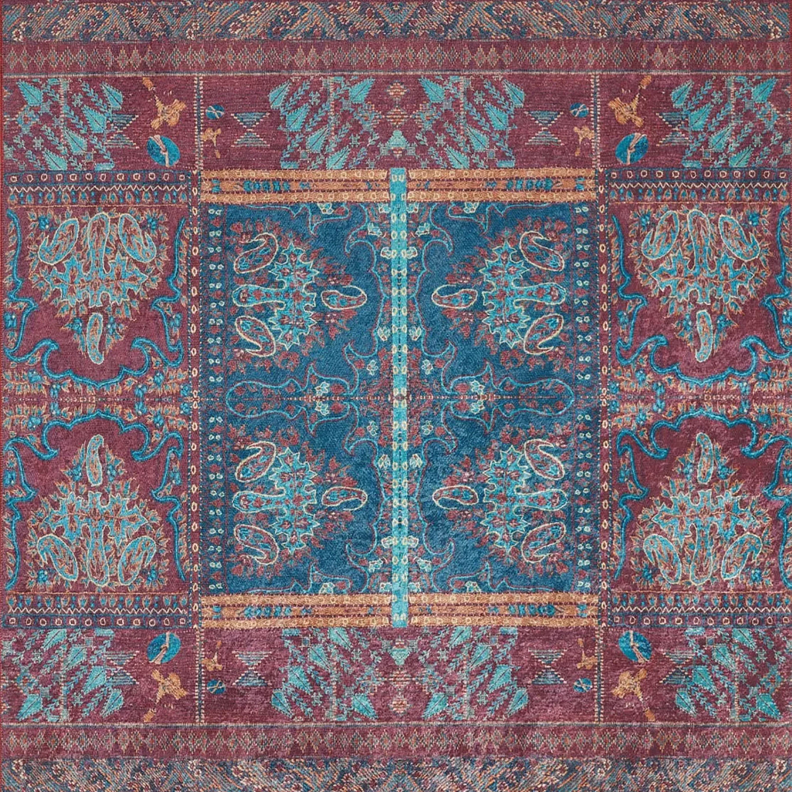 Cansel Unique Red Turkish Tribal Rug