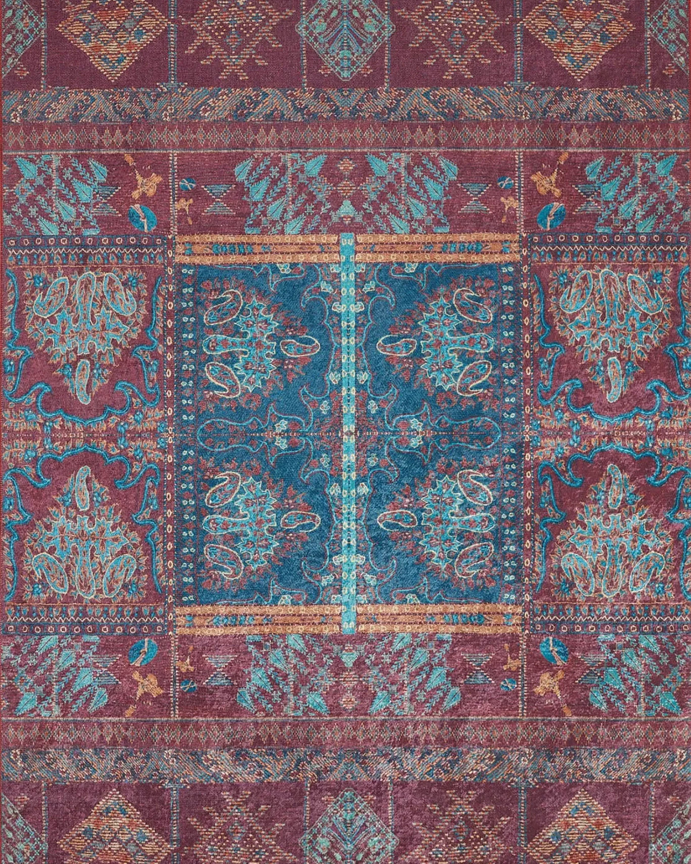 Cansel Unique Red Turkish Tribal Rug