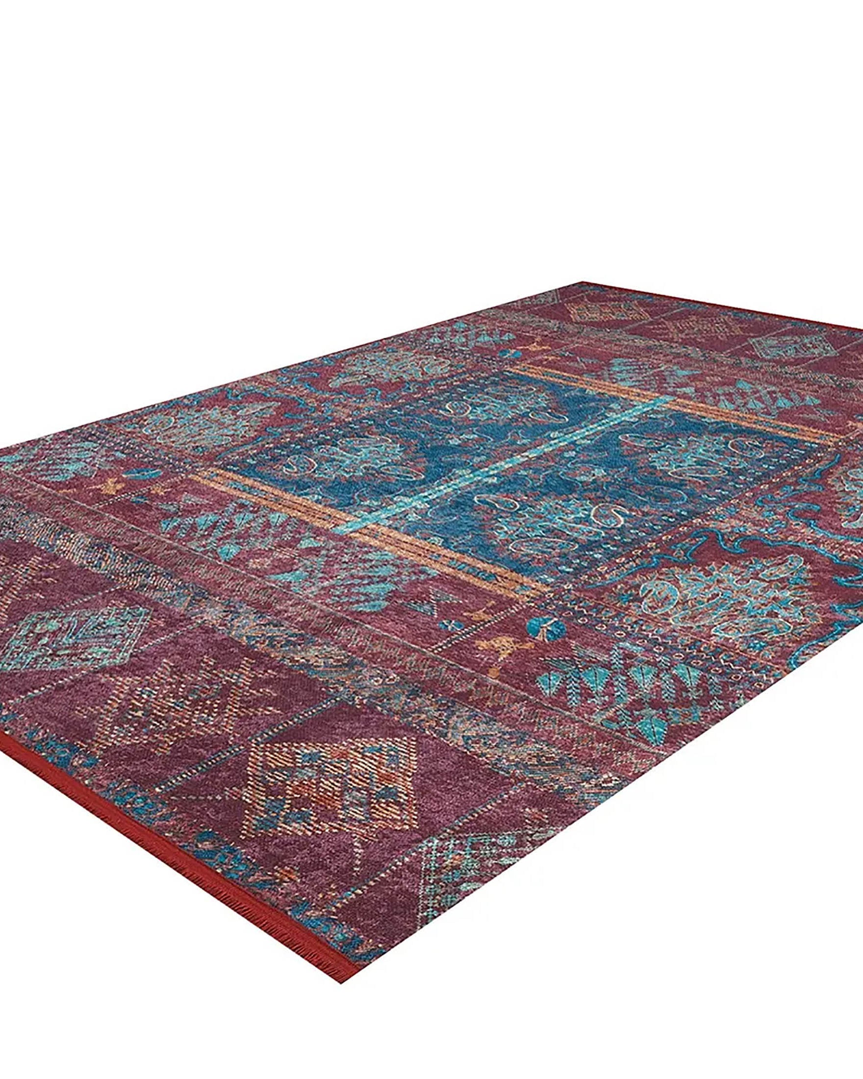 Cansel Unique Red Turkish Tribal Rug