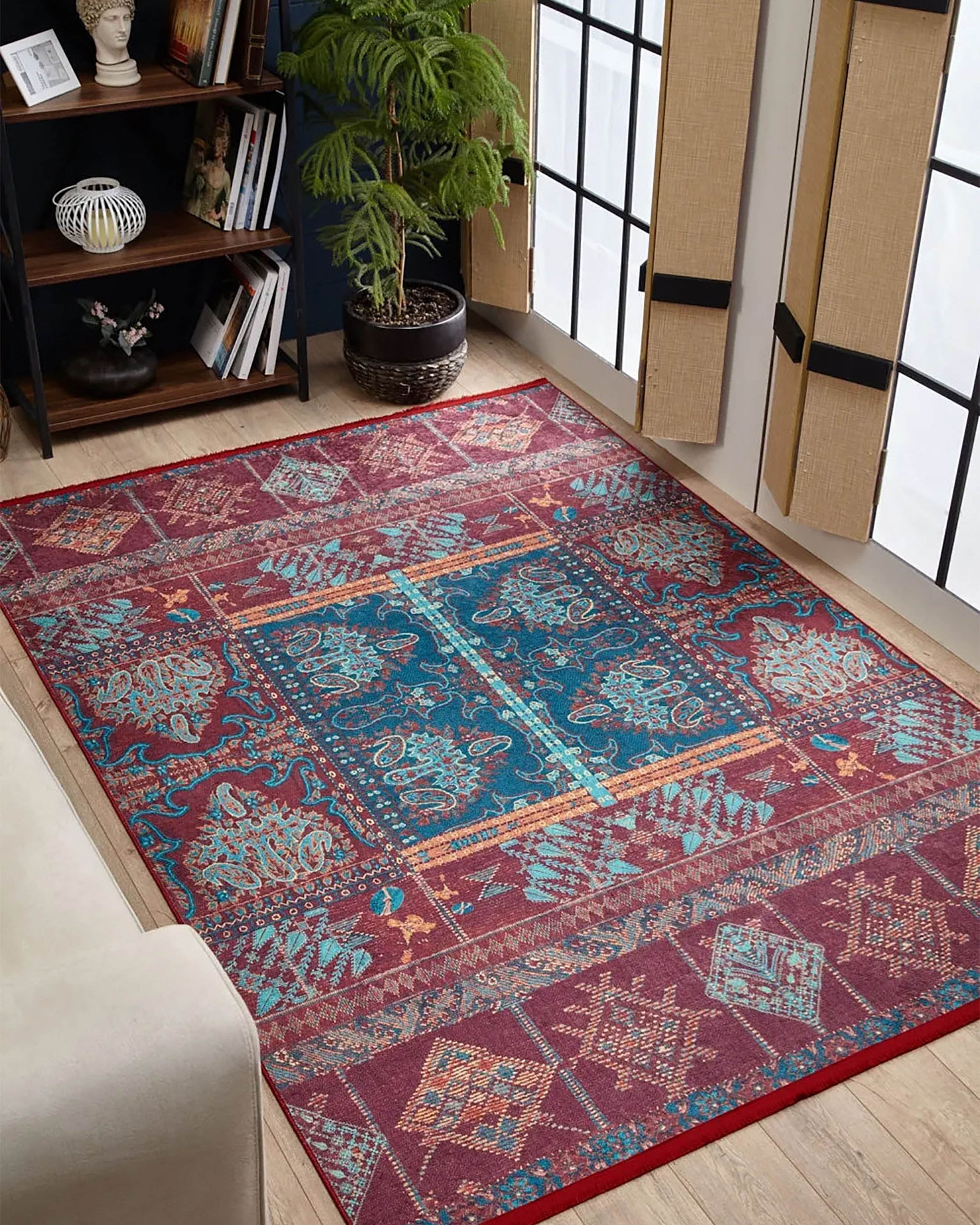 Cansel Unique Red Turkish Tribal Rug