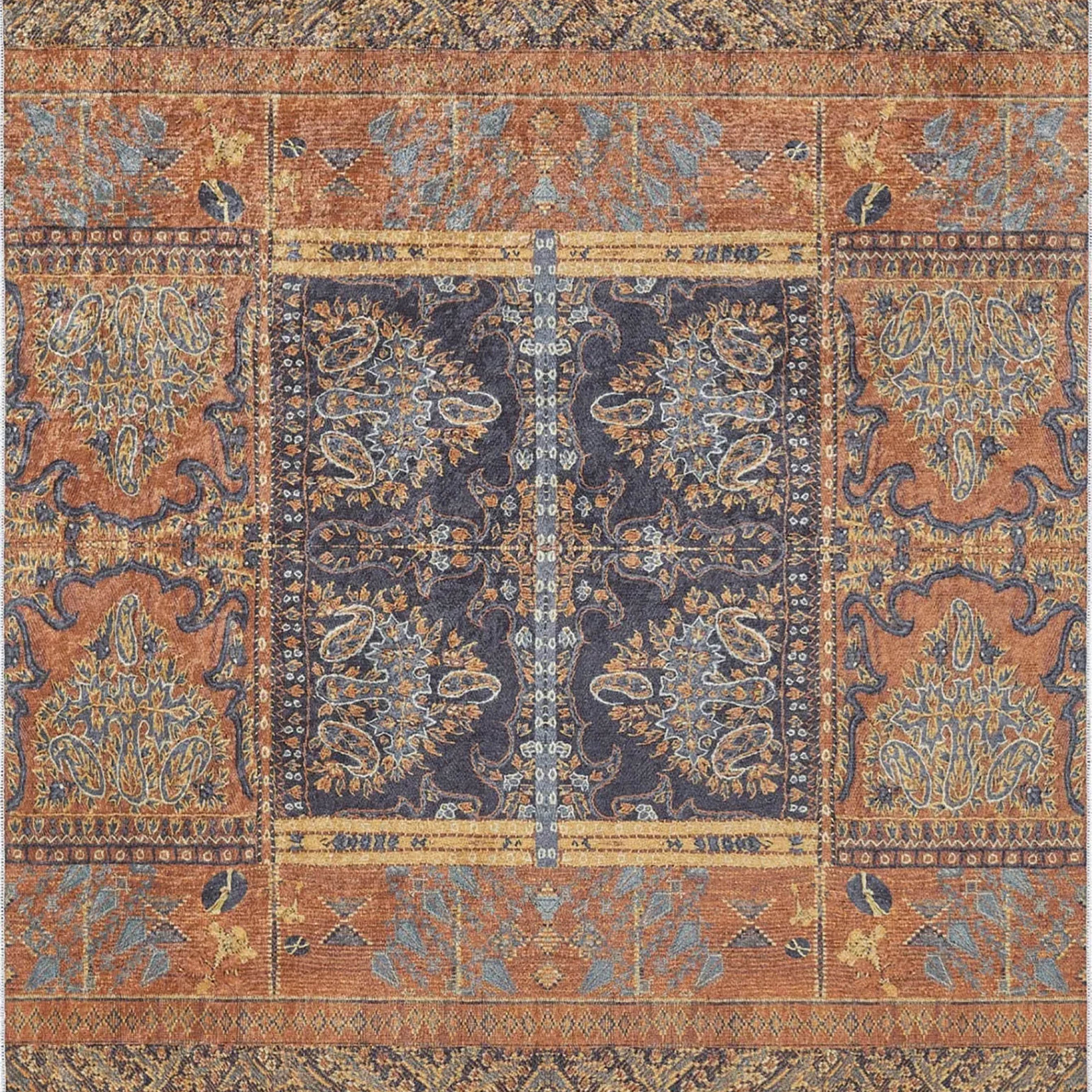 Ceren Unique Orange Turkish Tribal Rug