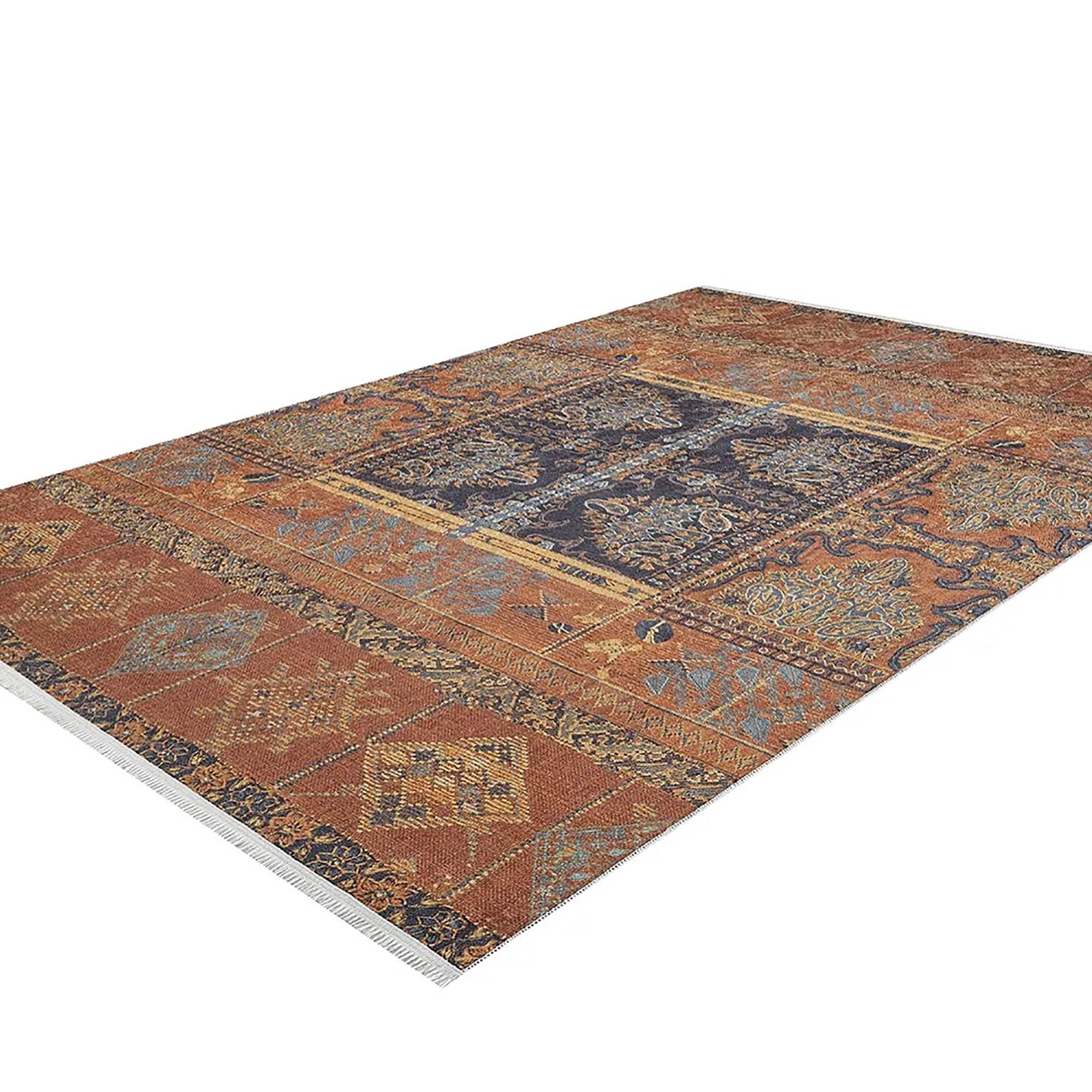 Ceren Unique Orange Turkish Tribal Rug