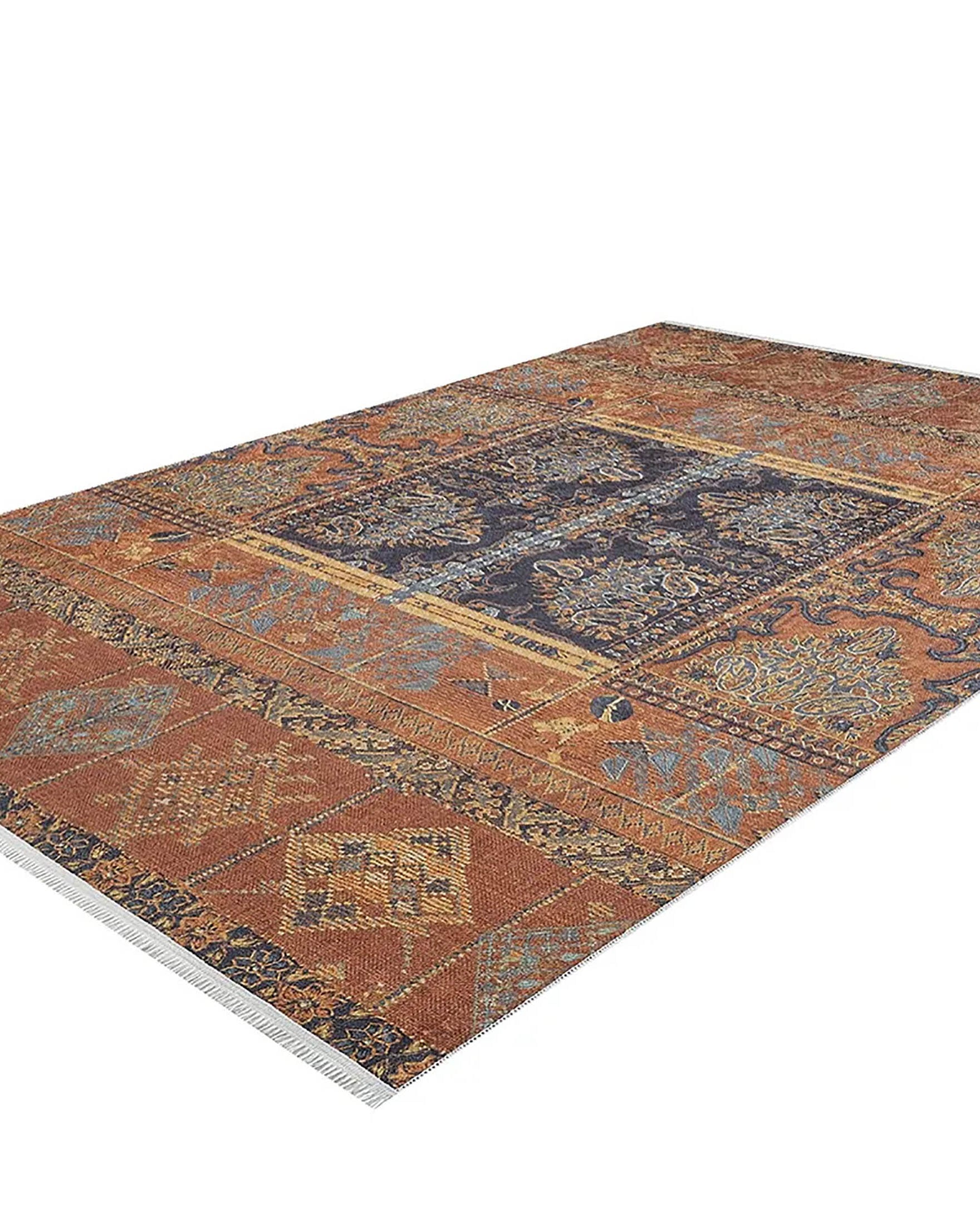 Ceren Unique Orange Turkish Tribal Rug