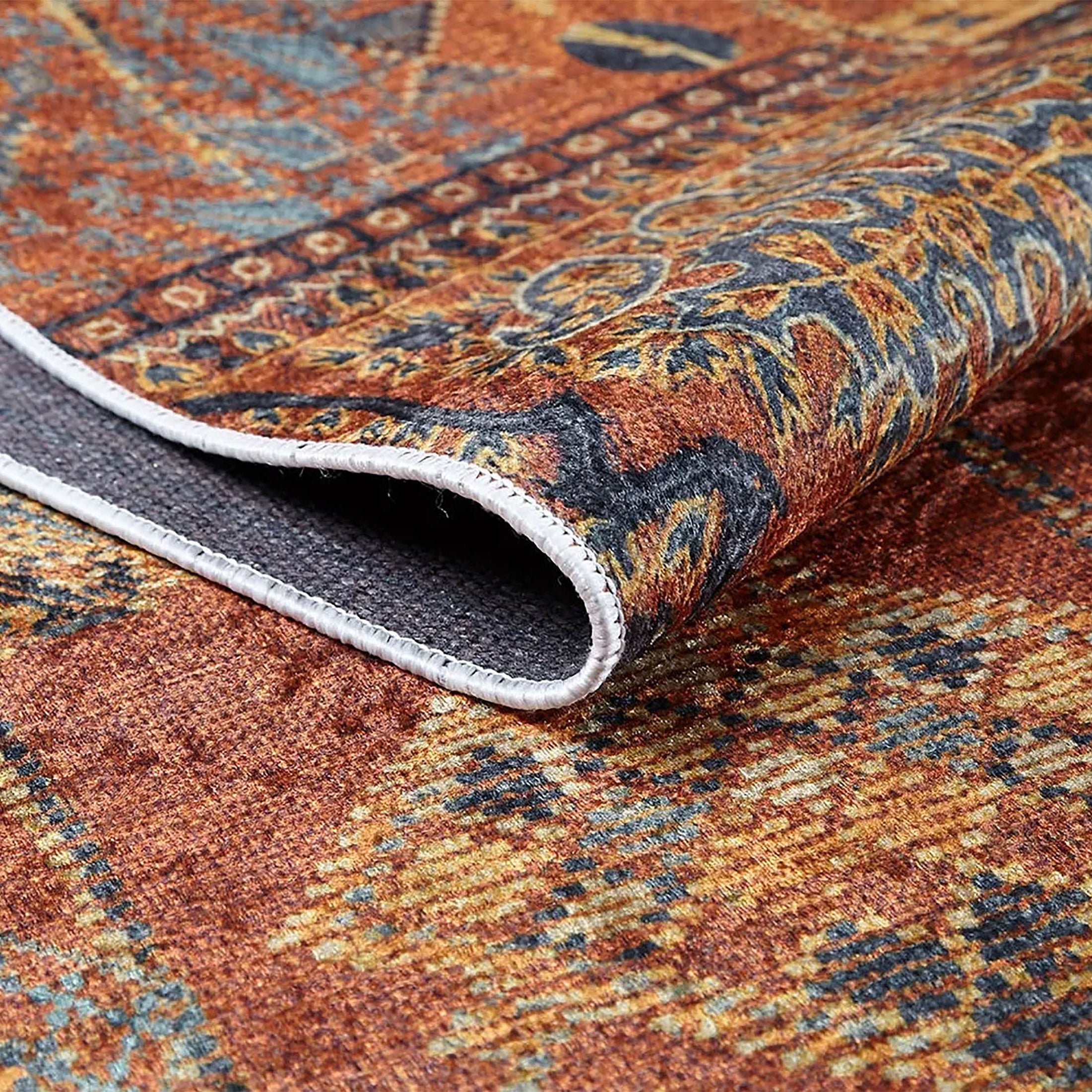 Ceren Unique Orange Turkish Tribal Rug