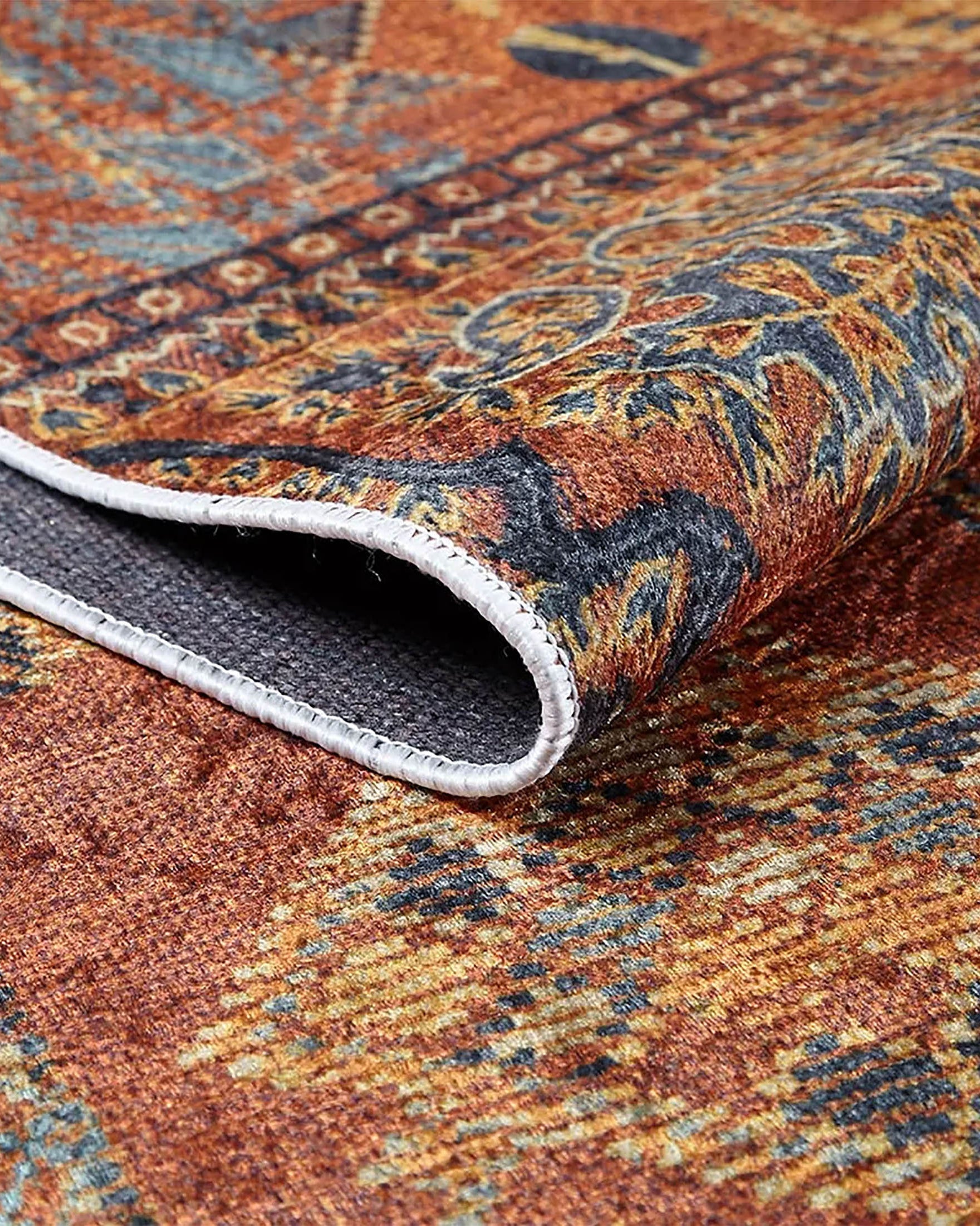 Ceren Unique Orange Turkish Tribal Rug