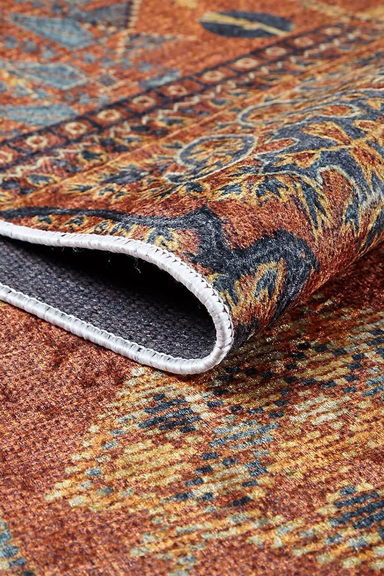 Ceren Unique Orange Turkish Tribal Rug