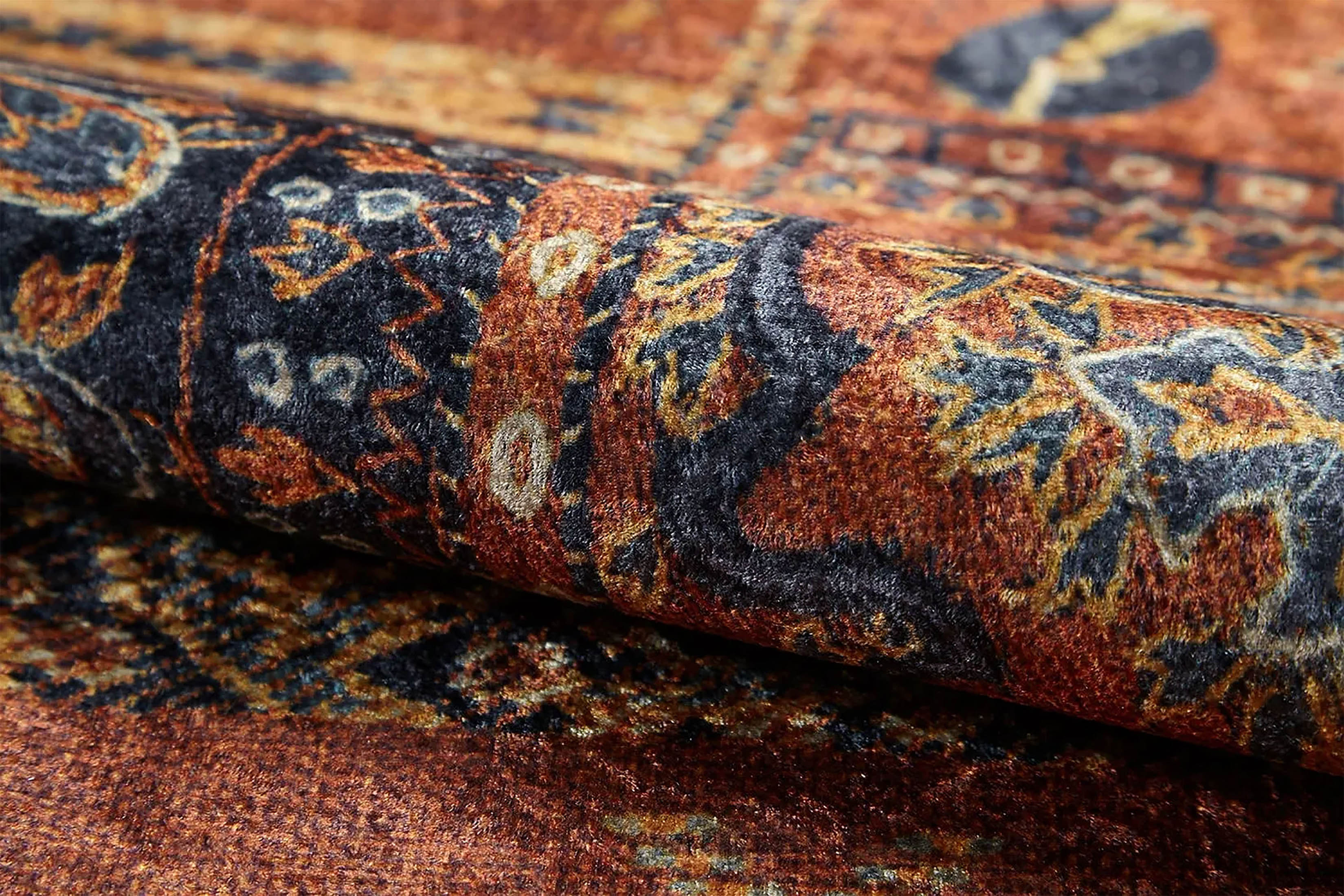 Ceren Unique Orange Turkish Tribal Rug