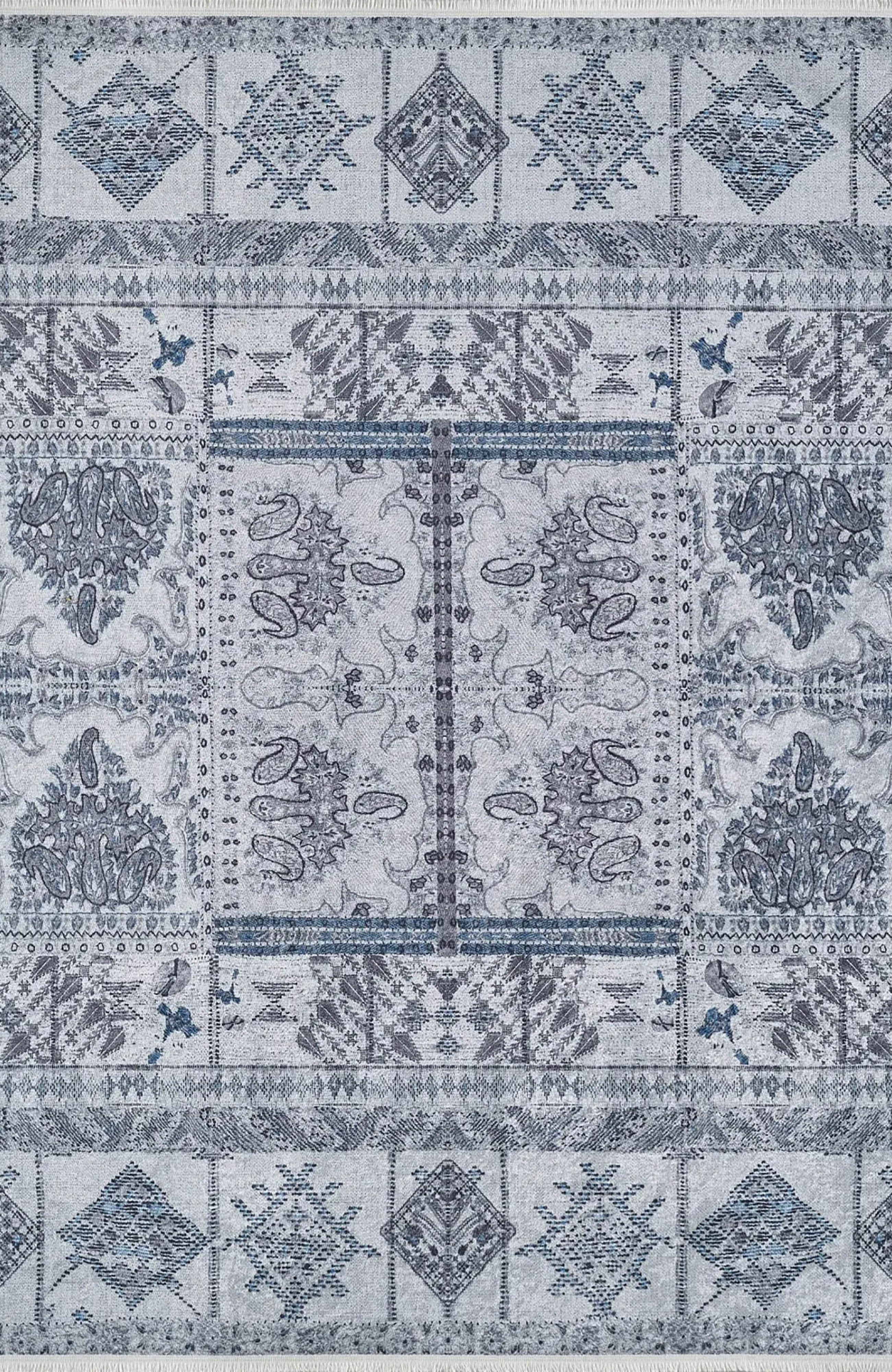 Dalya Unique Gray Turkish Tribal Rug