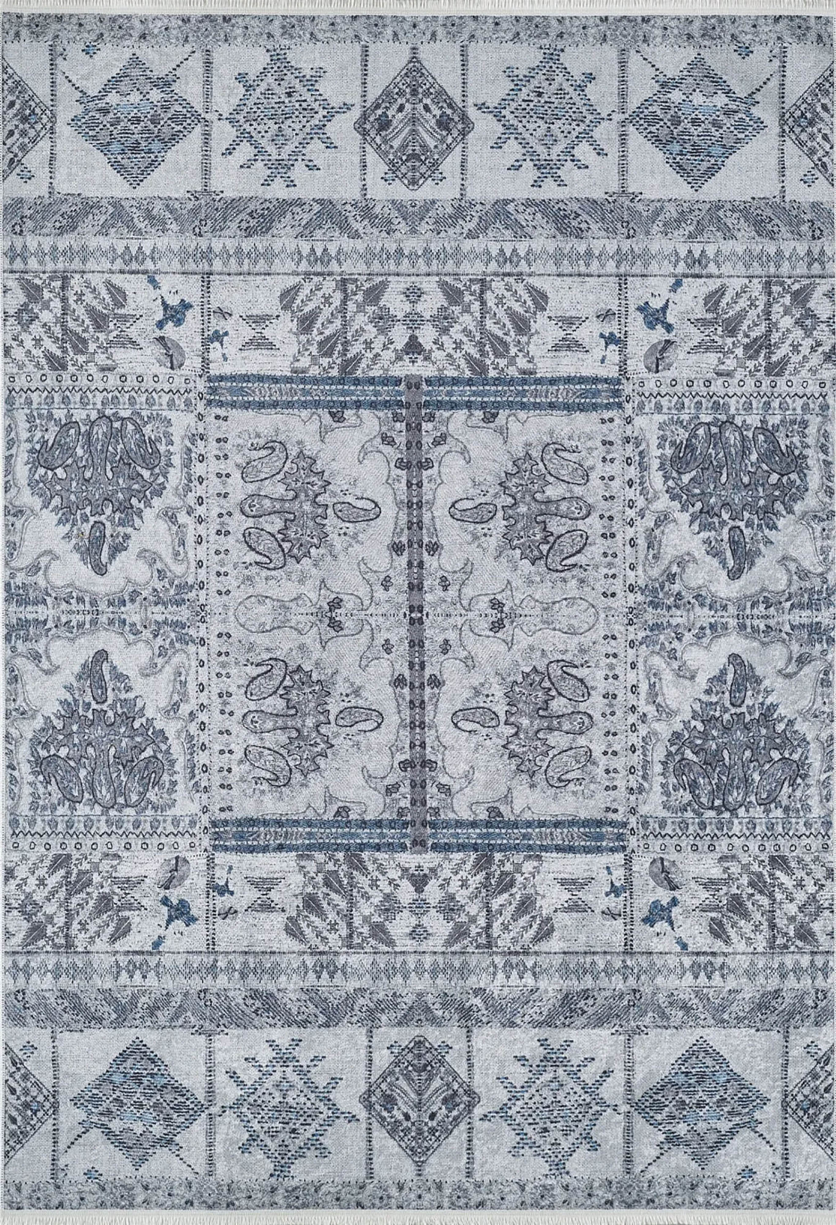 Dalya Unique Gray Turkish Tribal Rug