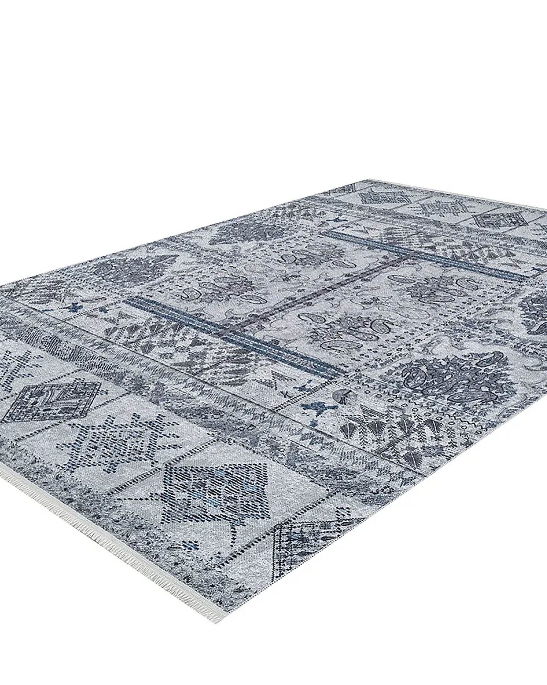 Dalya Unique Gray Turkish Tribal Rug