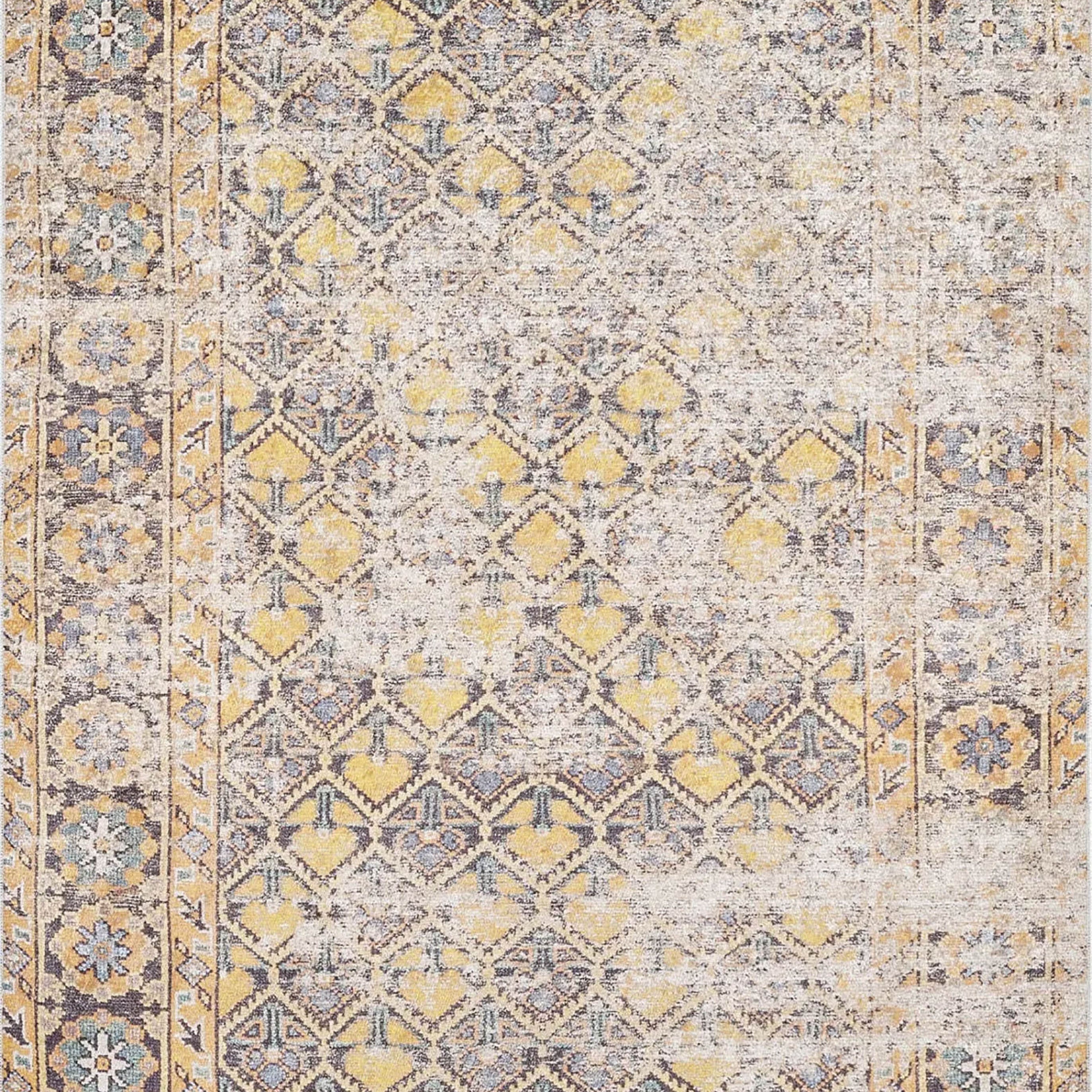 Catalina Honeycomb Unique Yellow Turkish Modern Rug