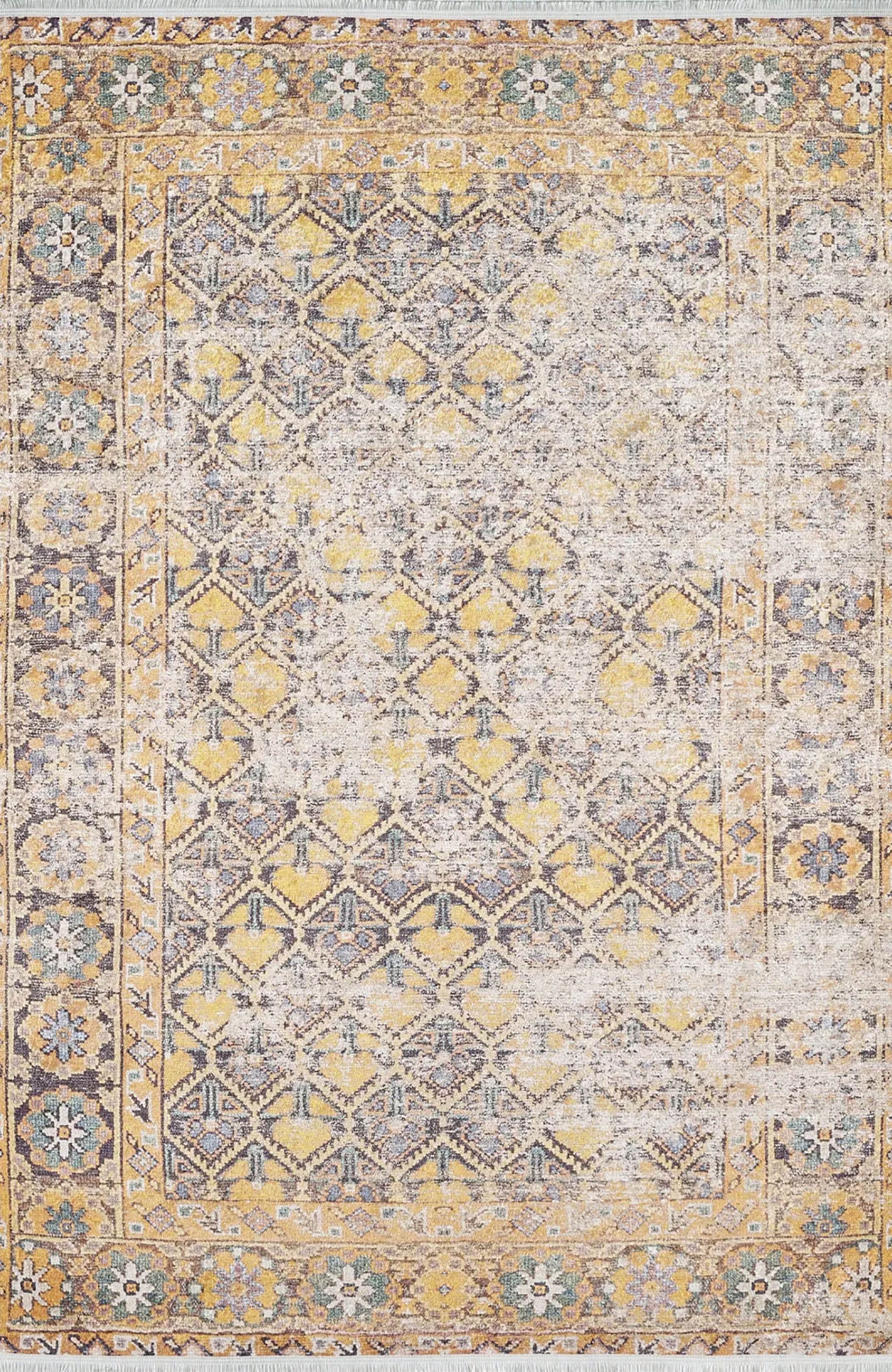 Catalina Honeycomb Unique Yellow Turkish Modern Rug