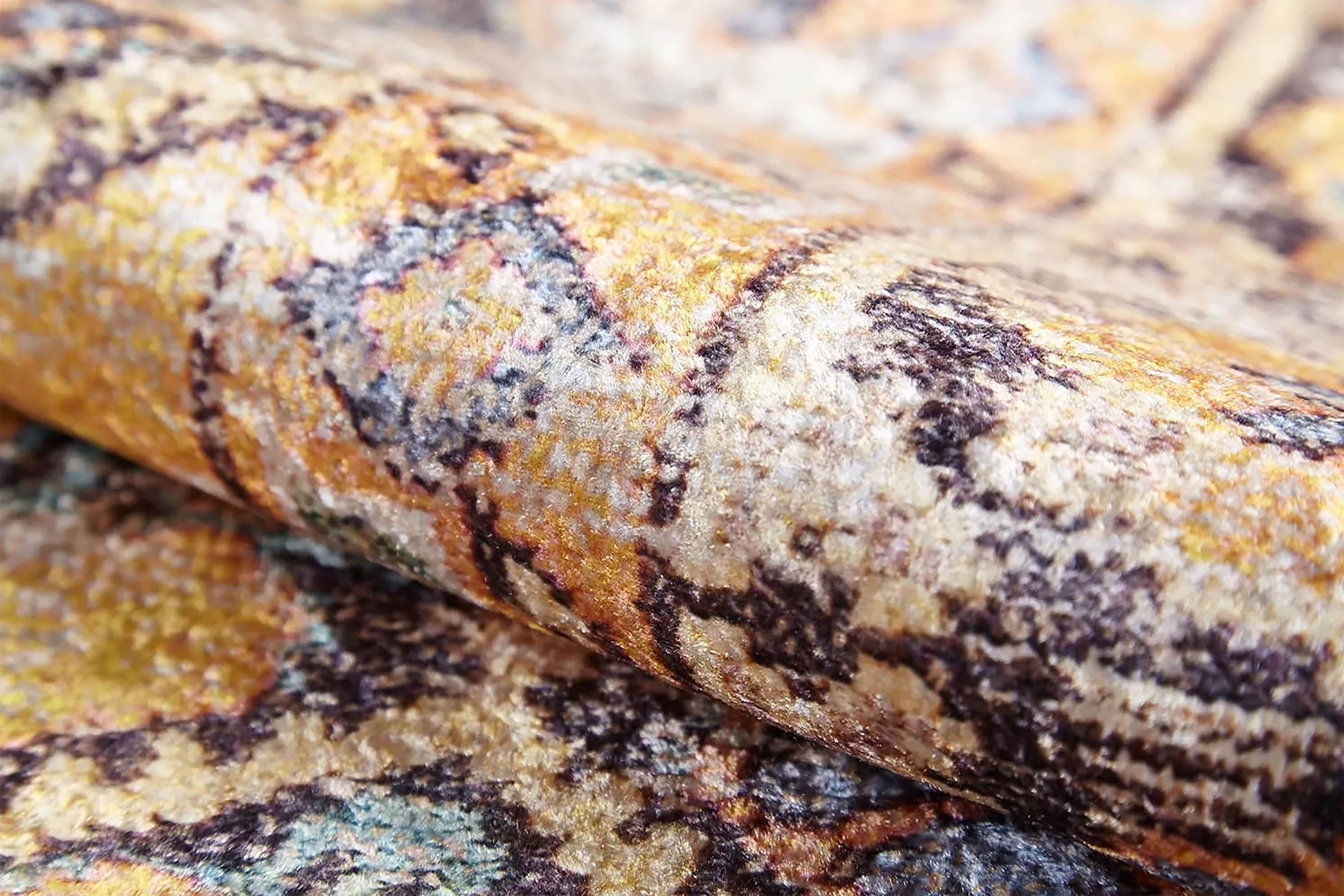 Catalina Honeycomb Unique Yellow Turkish Modern Rug