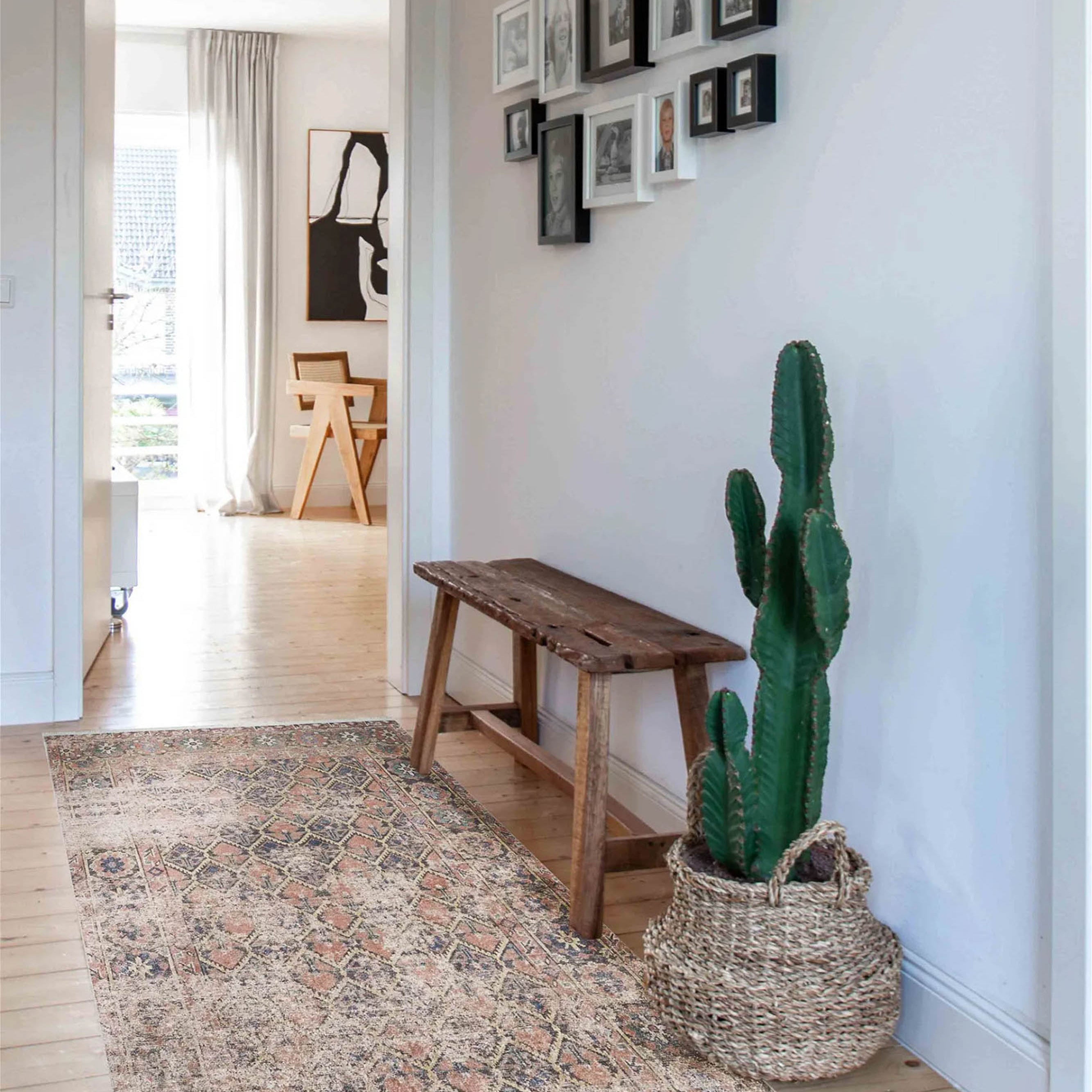 Amaya Honeycomb Unique Light Pink Turkish Modern Rug