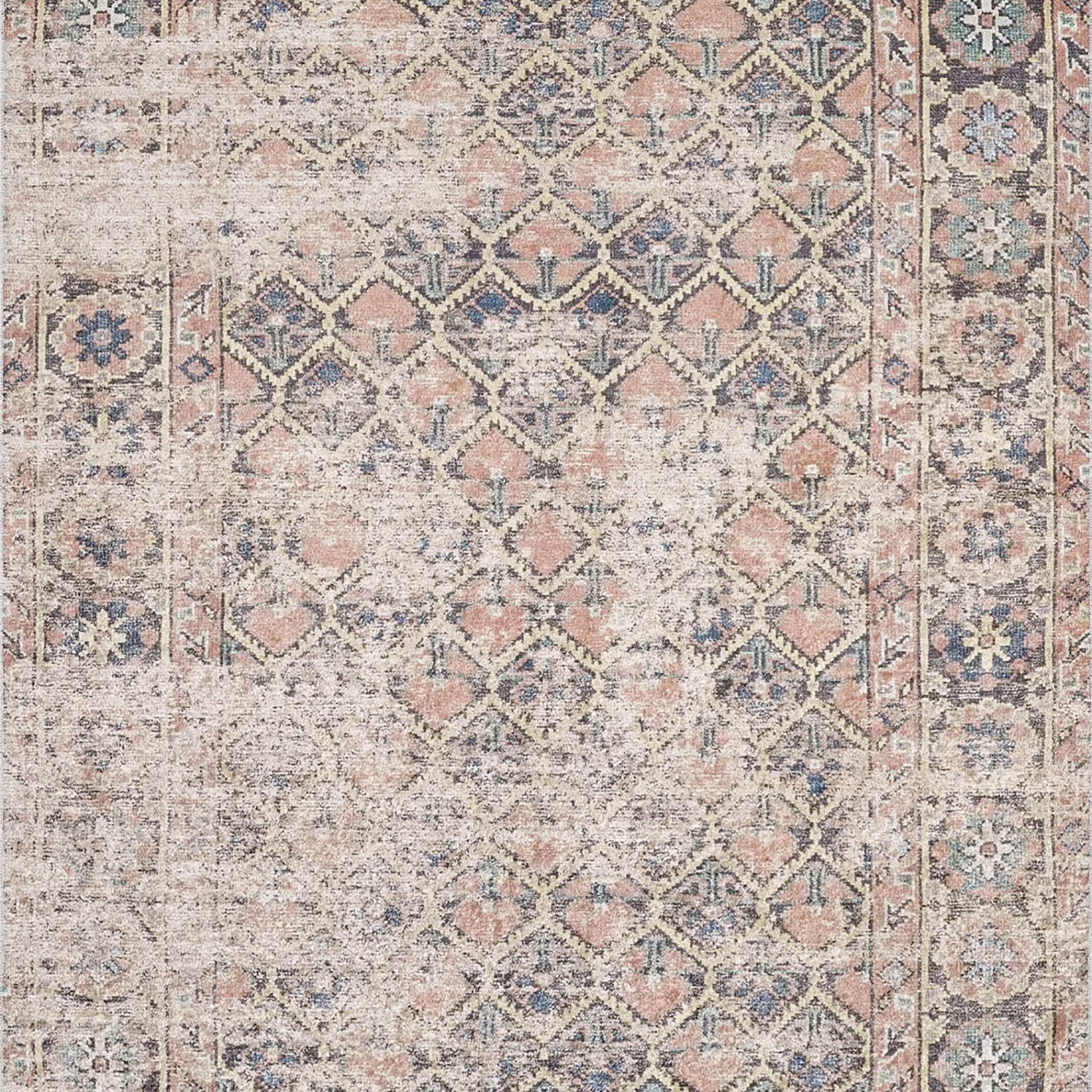 Amaya Honeycomb Unique Light Pink Turkish Modern Rug