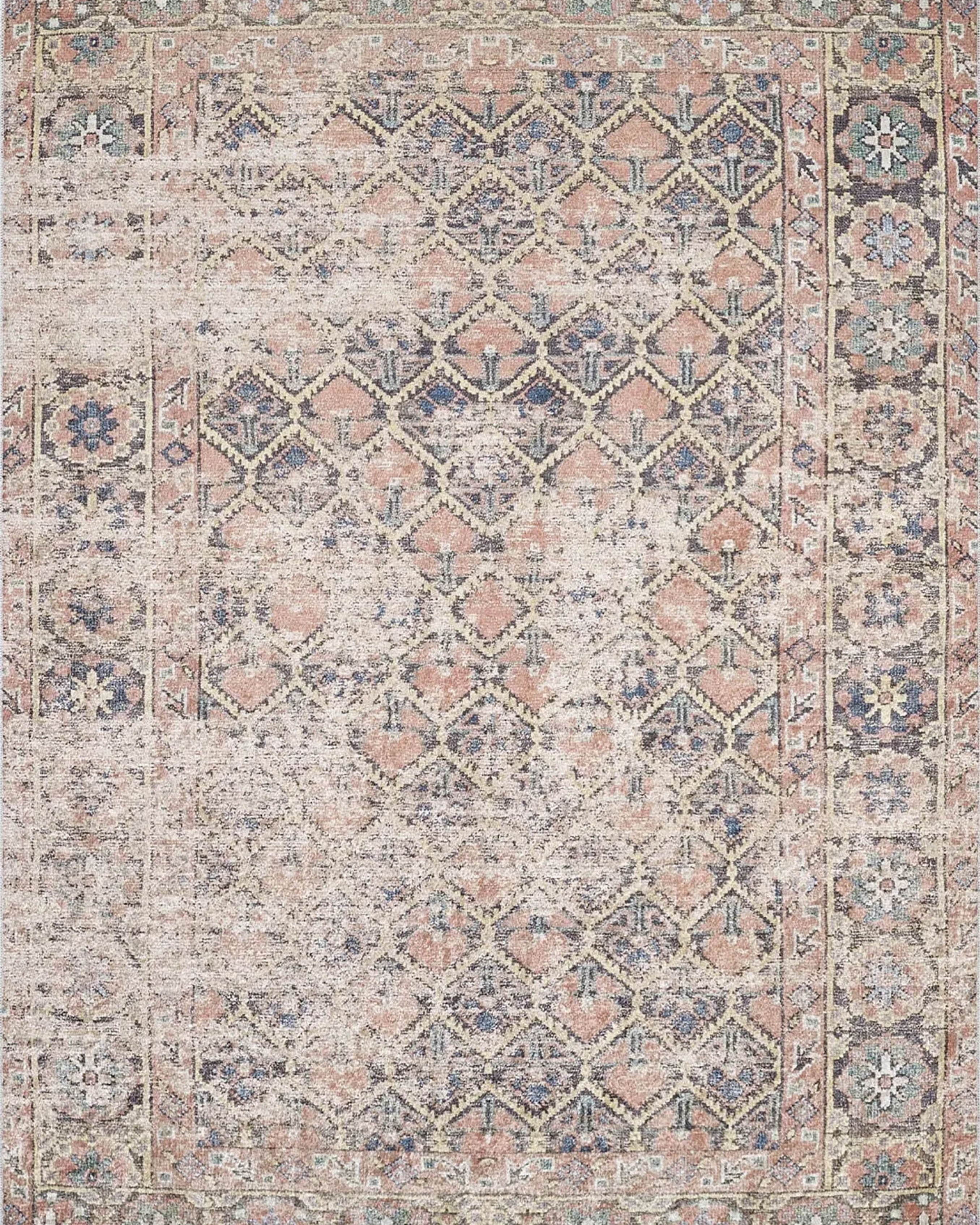 Amaya Honeycomb Unique Light Pink Turkish Modern Rug
