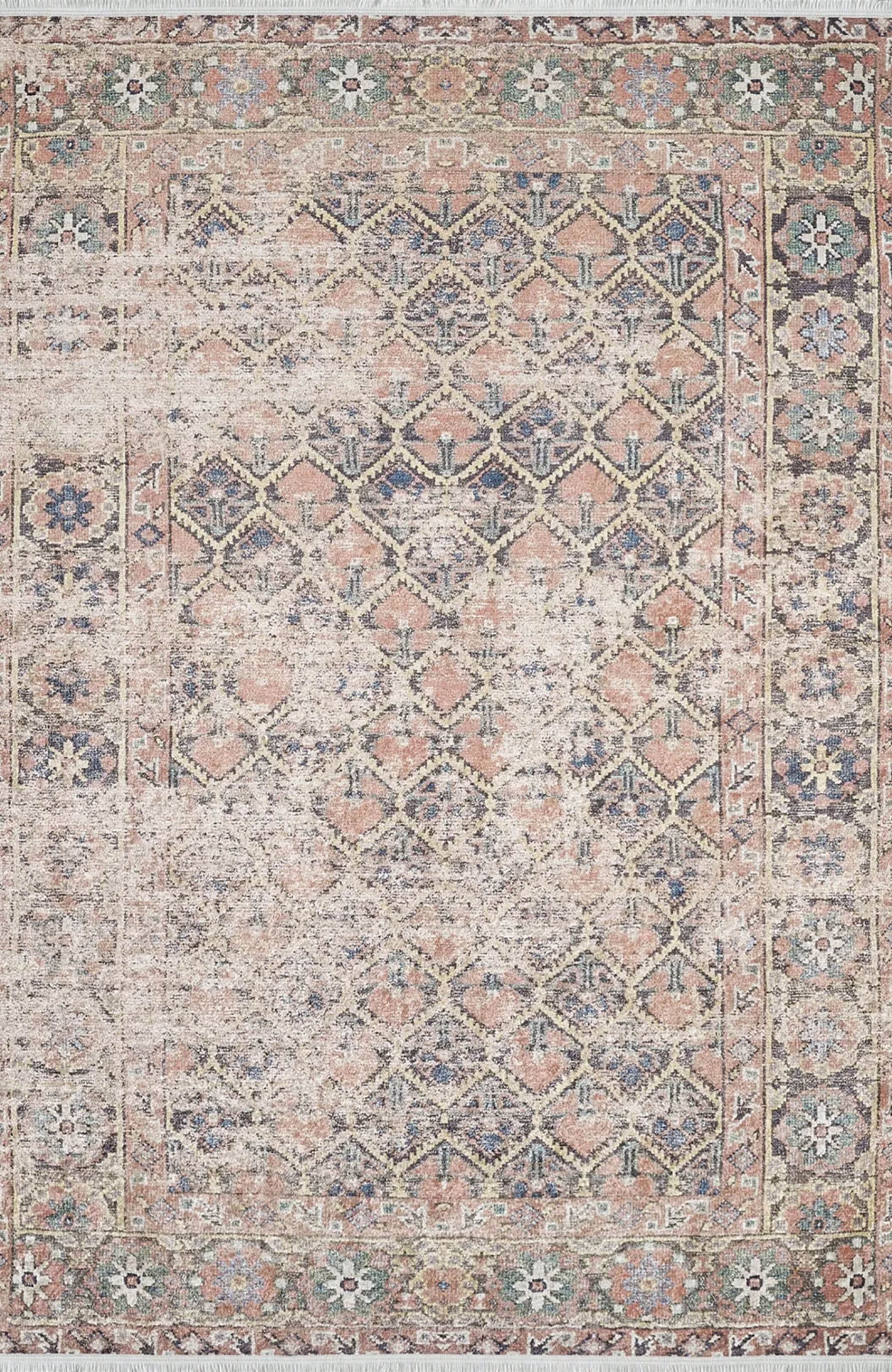 Amaya Honeycomb Unique Light Pink Turkish Modern Rug