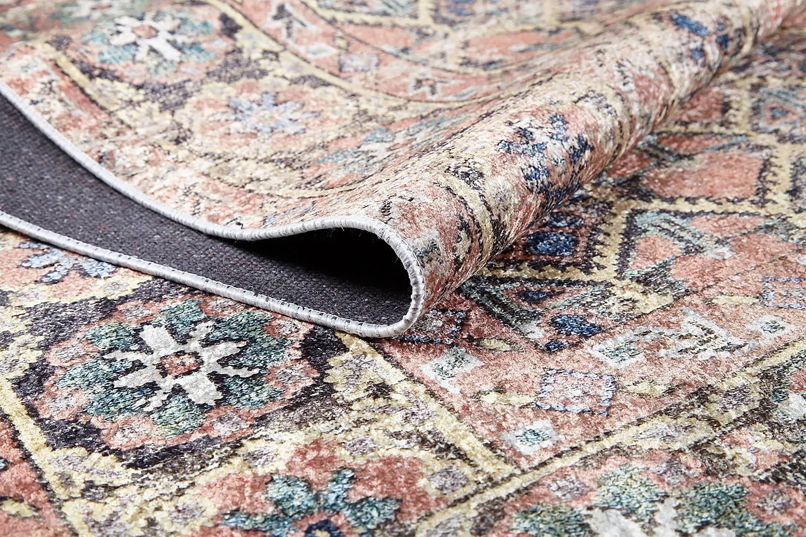 Amaya Honeycomb Unique Light Pink Turkish Modern Rug