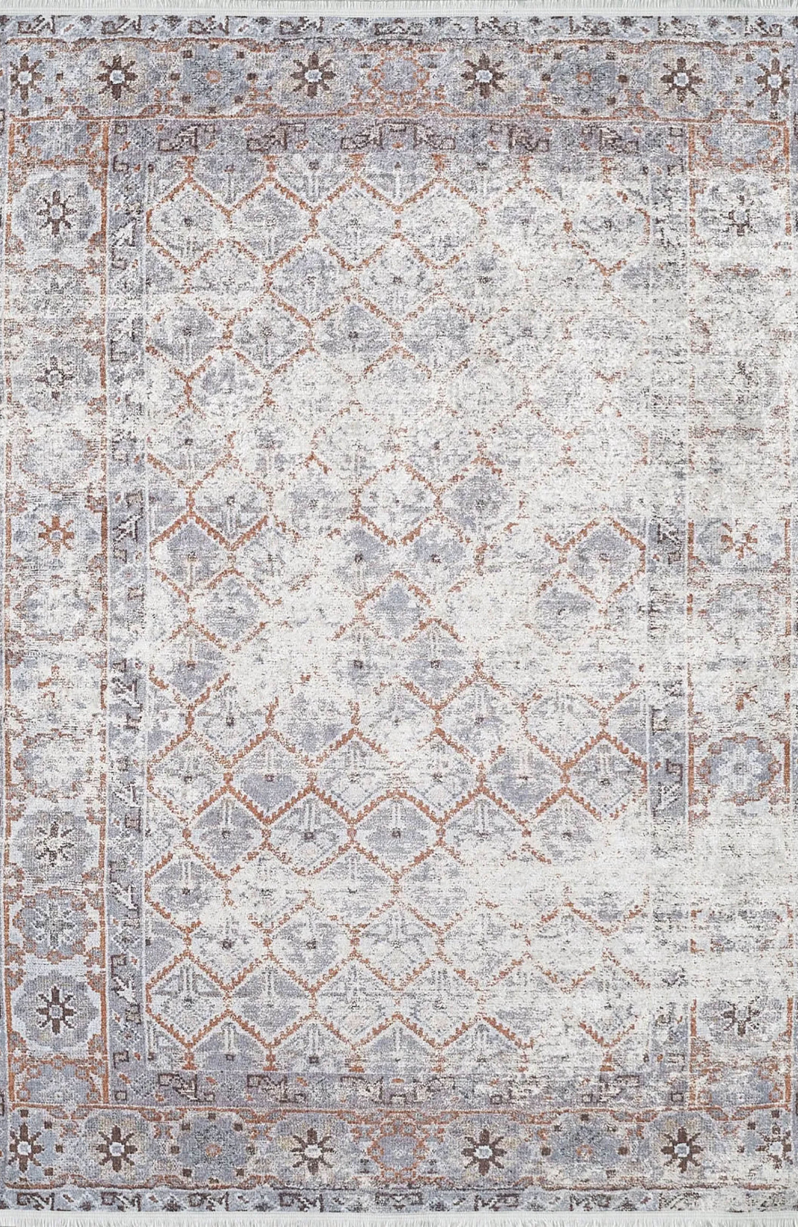 Kaylee Honeycomb Unique Gray Turkish Modern Rug