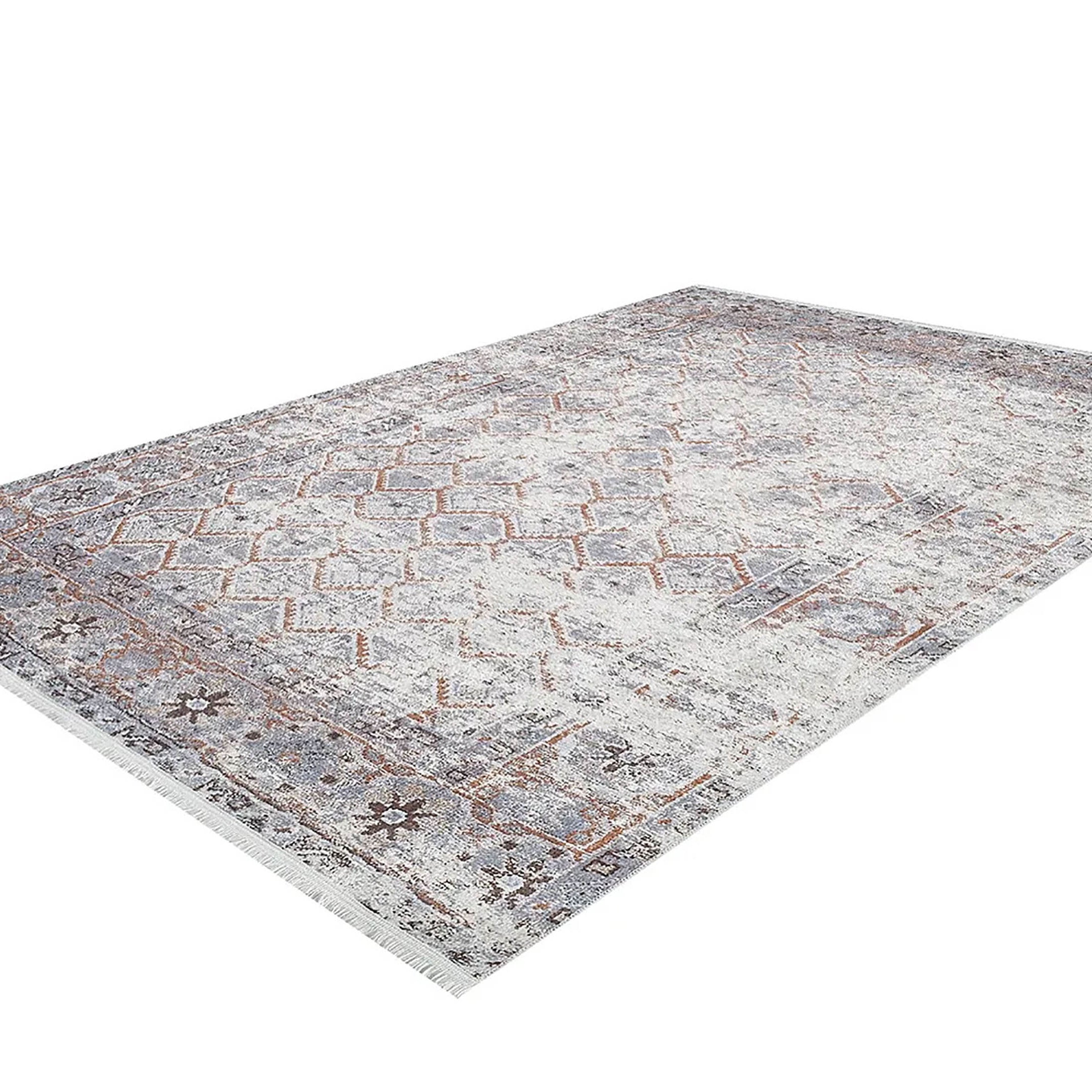 Kaylee Honeycomb Unique Gray Turkish Modern Rug