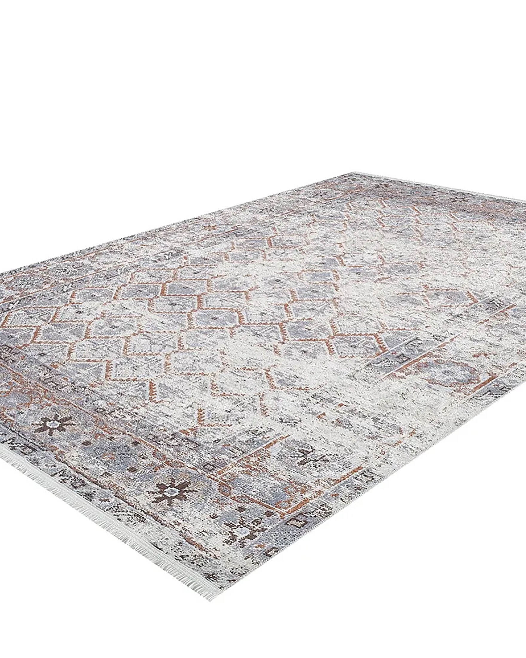 Kaylee Honeycomb Unique Gray Turkish Modern Rug