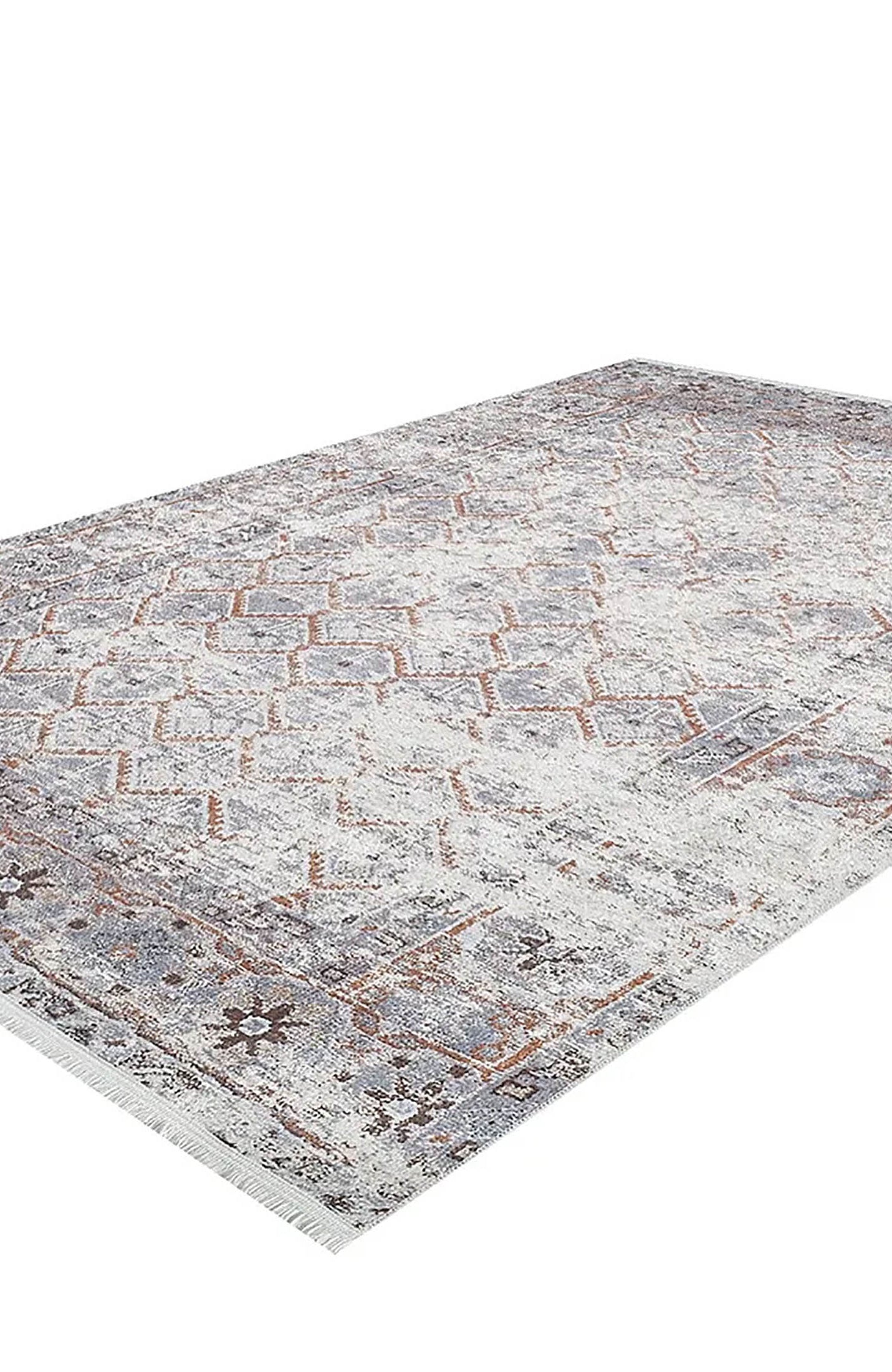 Kaylee Honeycomb Unique Gray Turkish Modern Rug