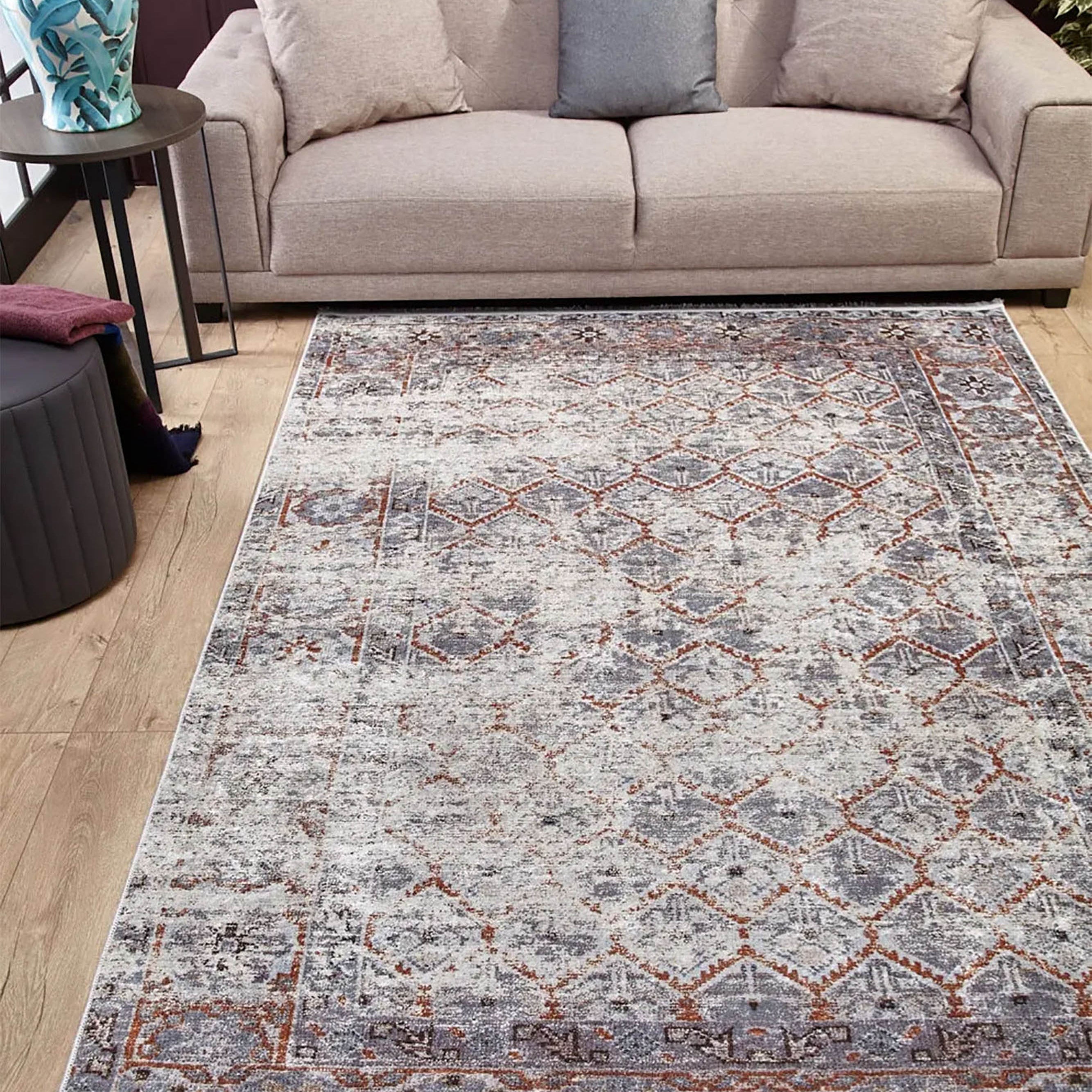 Kaylee Honeycomb Unique Gray Turkish Modern Rug