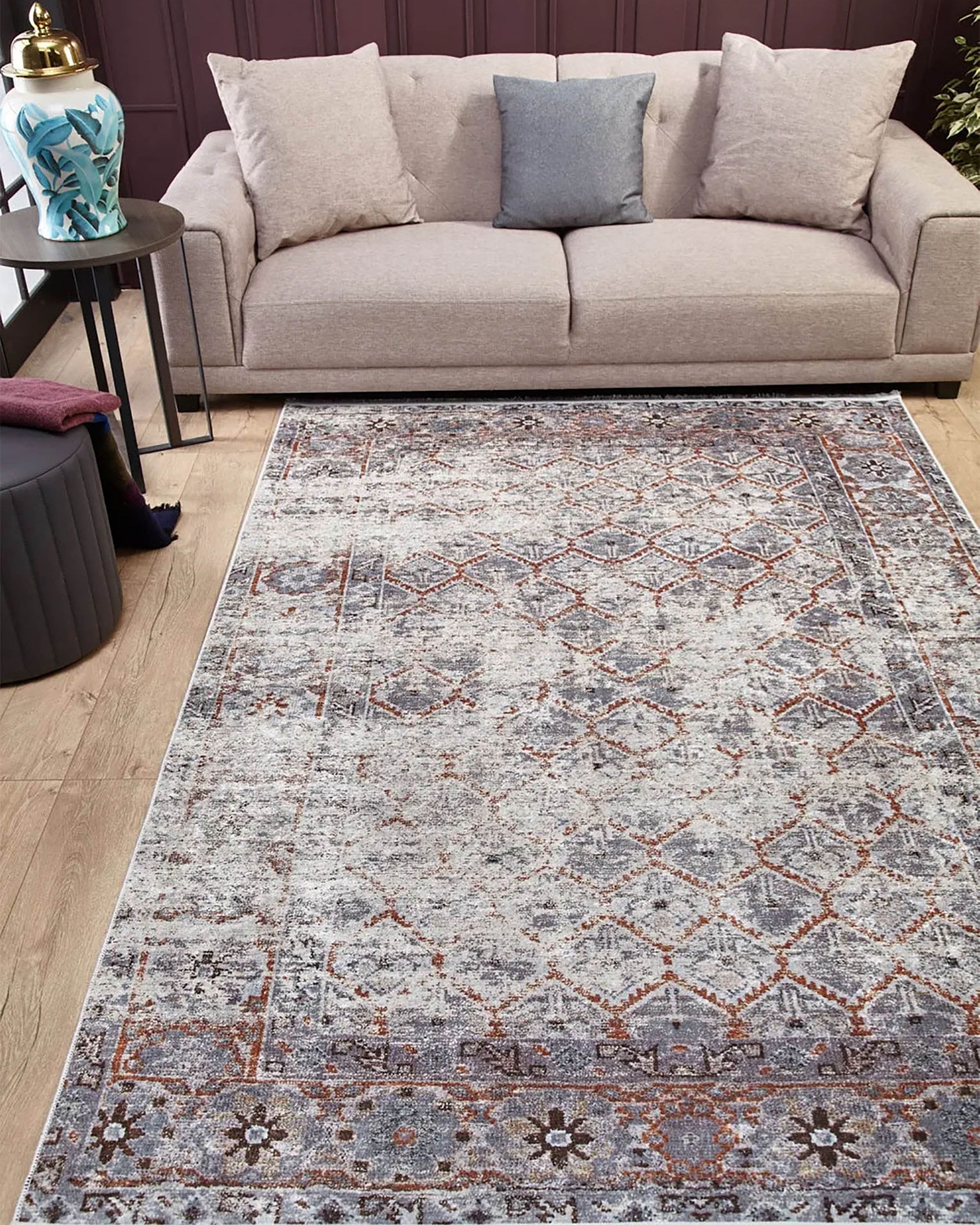 Kaylee Honeycomb Unique Gray Turkish Modern Rug