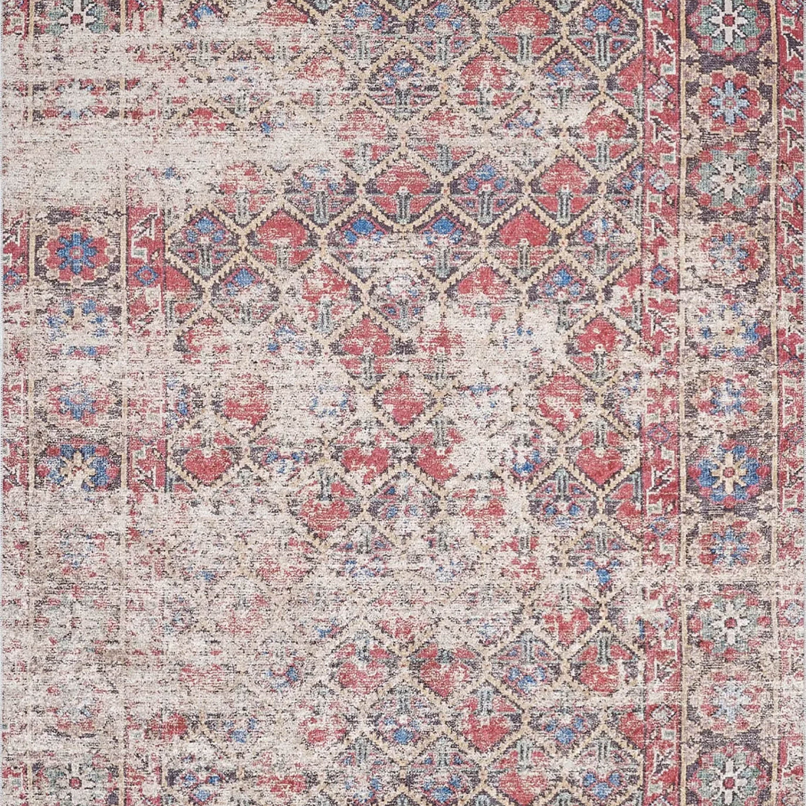 Ruth Honeycomb Unique Red Turkish Modern Rug