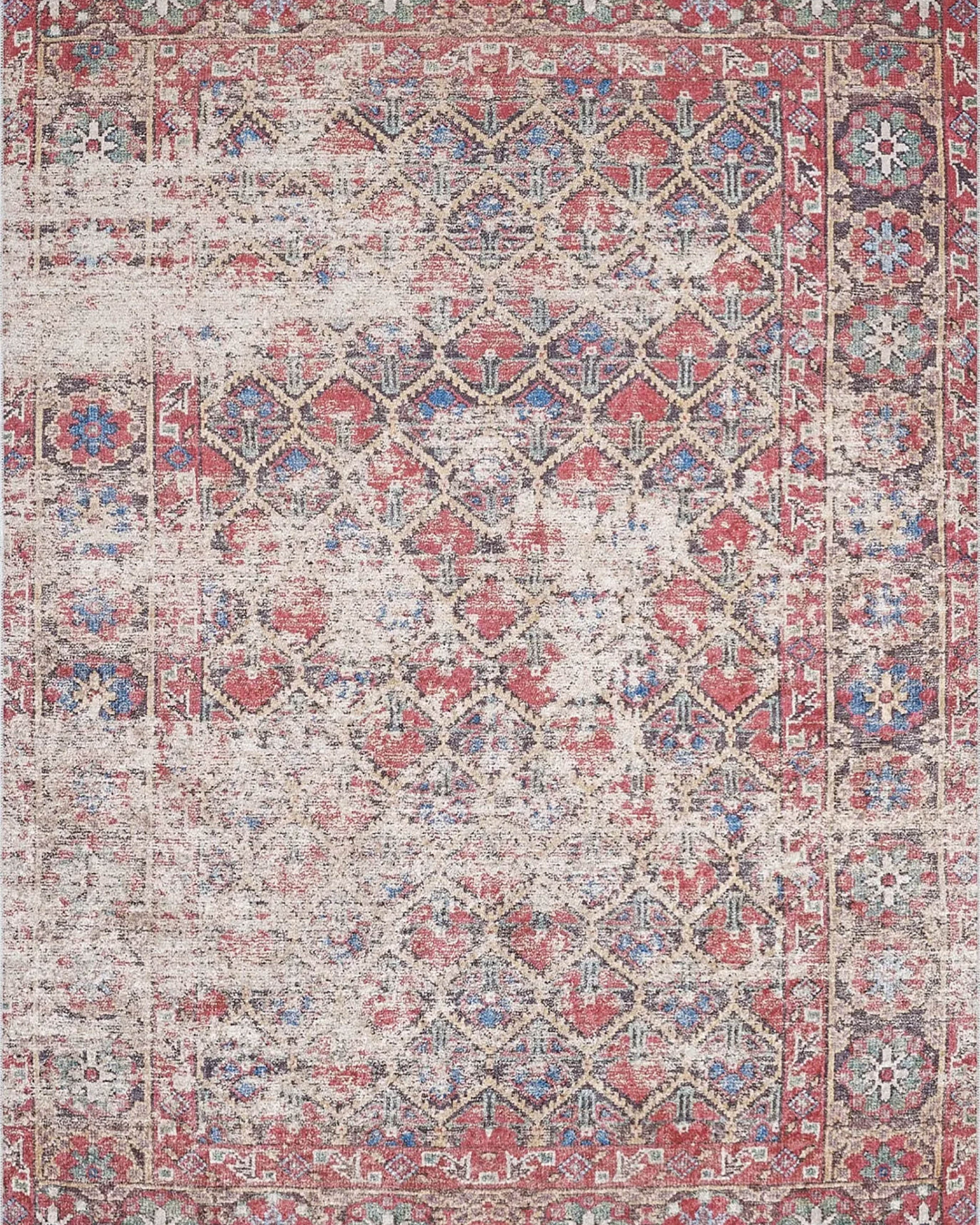 Ruth Honeycomb Unique Red Turkish Modern Rug