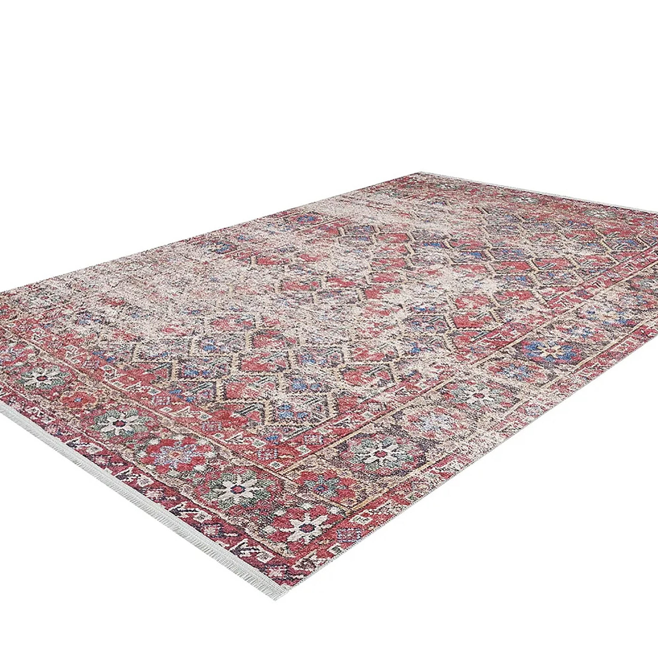 Ruth Honeycomb Unique Red Turkish Modern Rug